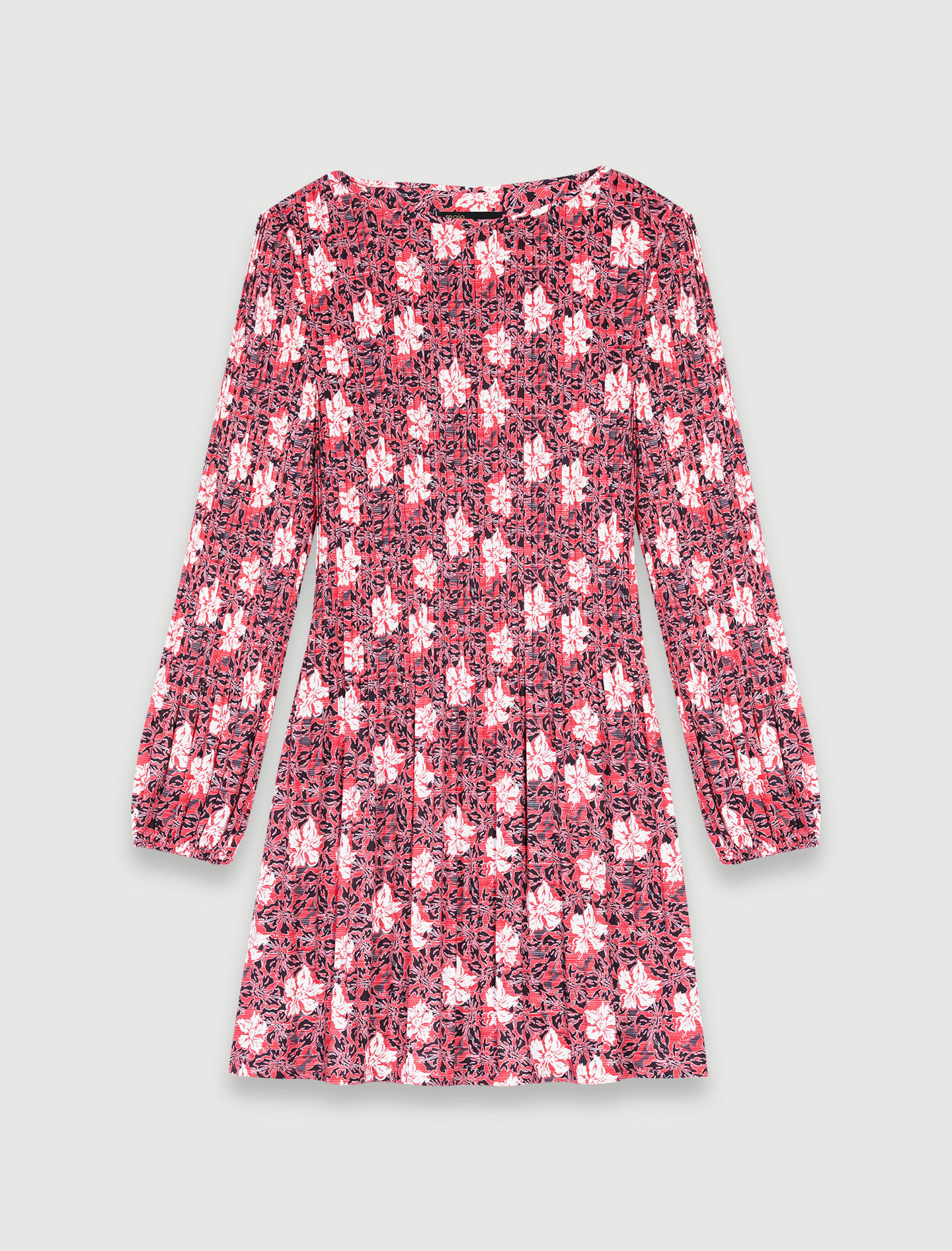 ASOS DESIGN keyhole short sleeve mini dress in red floral | ASOS