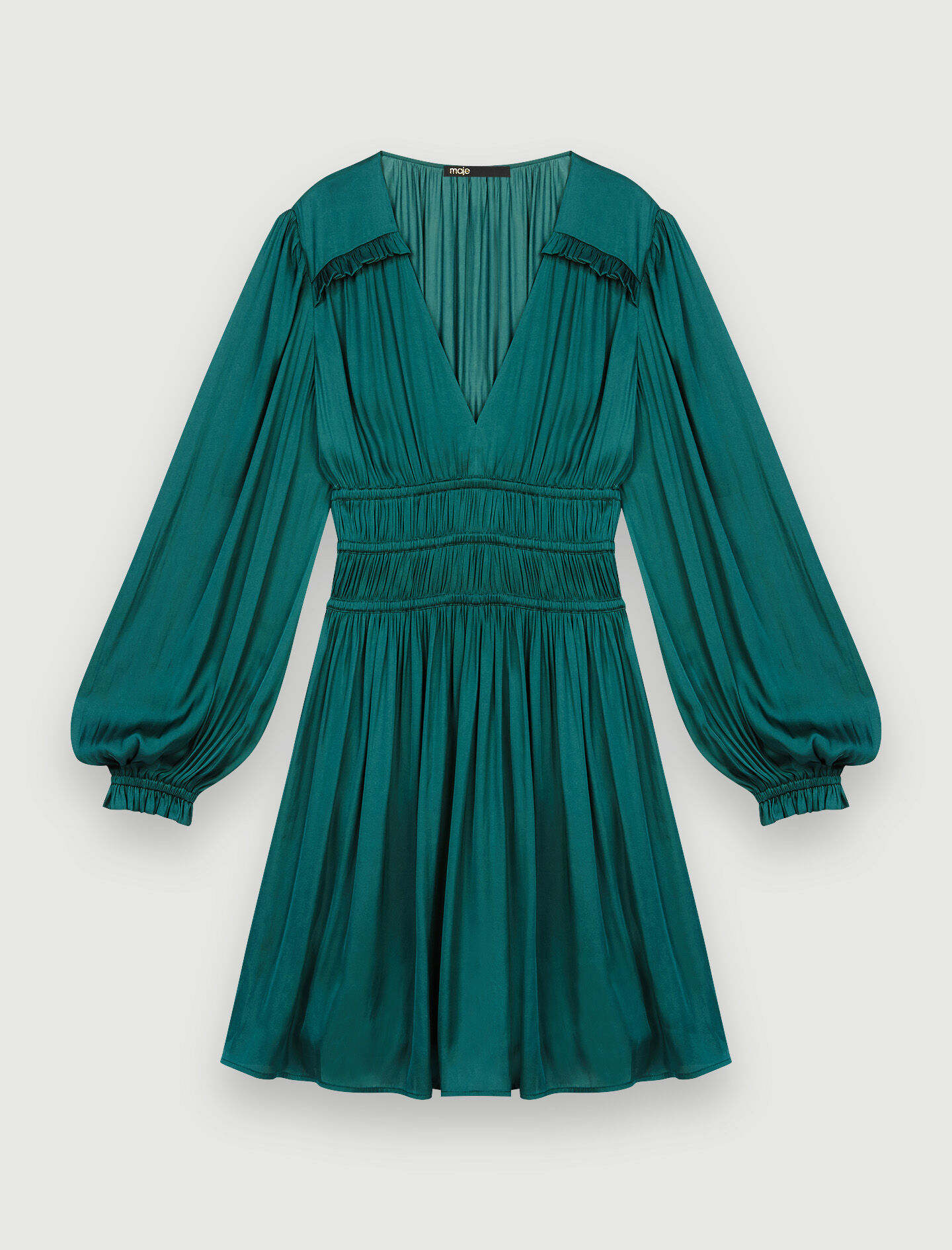 Emerald green sales silk dress short