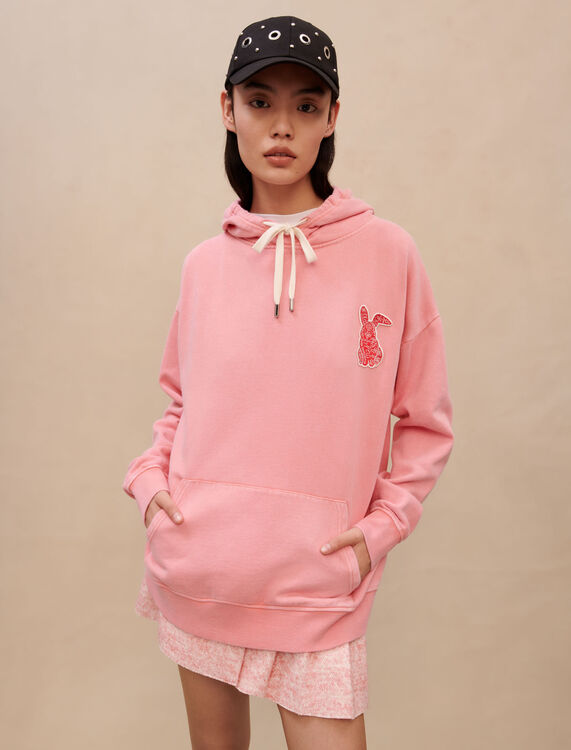 Pink oversized sweatshirt - Pullovers - MAJE