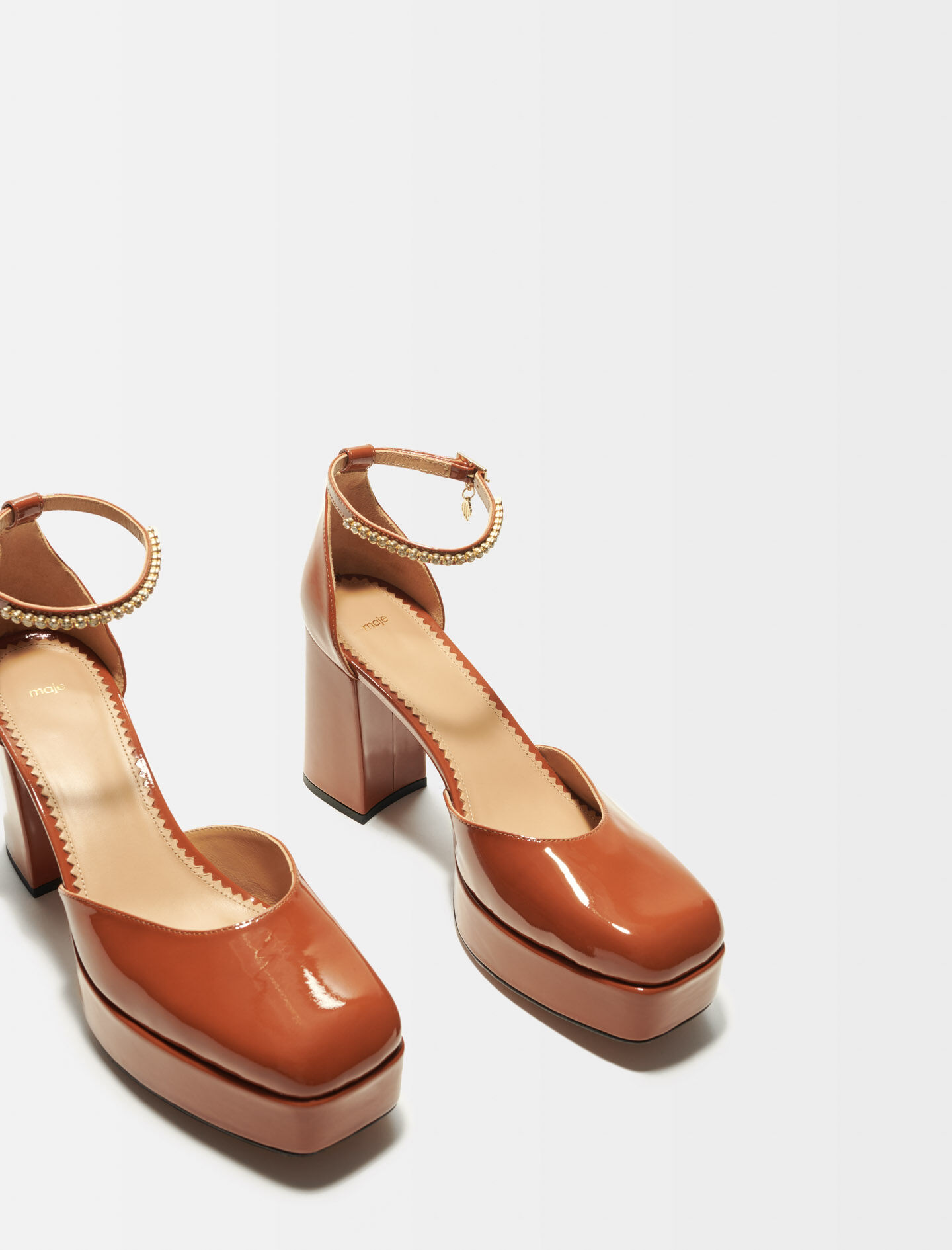 Tan Cutout-monogram leather platform sandals | Gucci | MATCHES UK