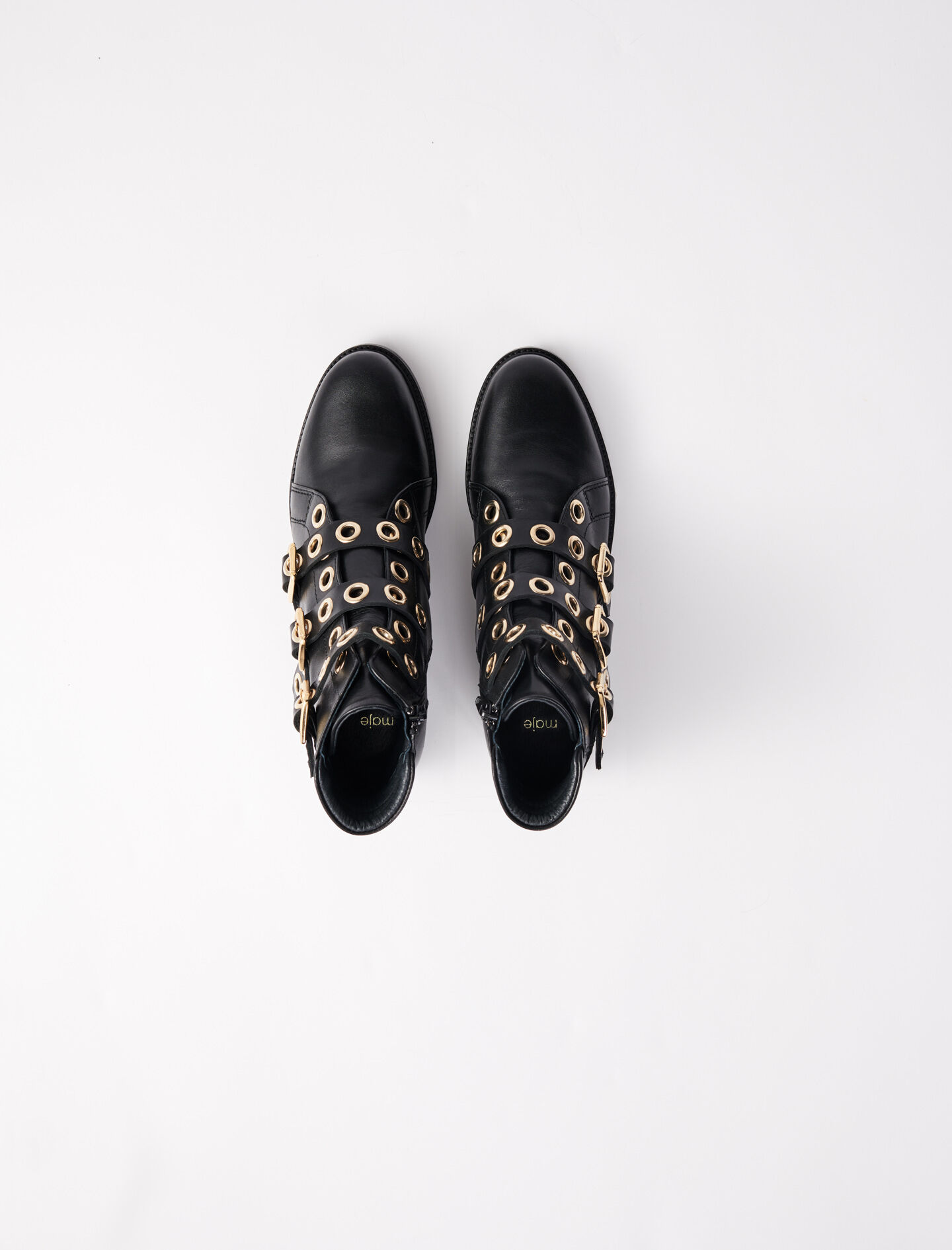 Maje multi strap best sale leather boots