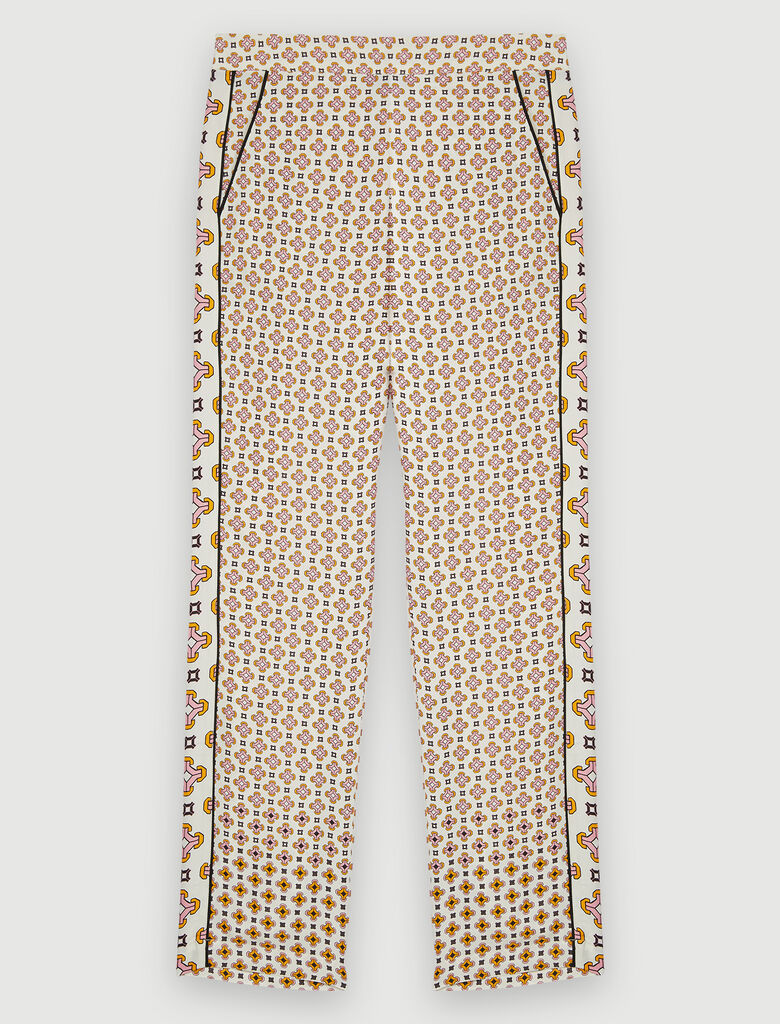 Printed viscose trousers