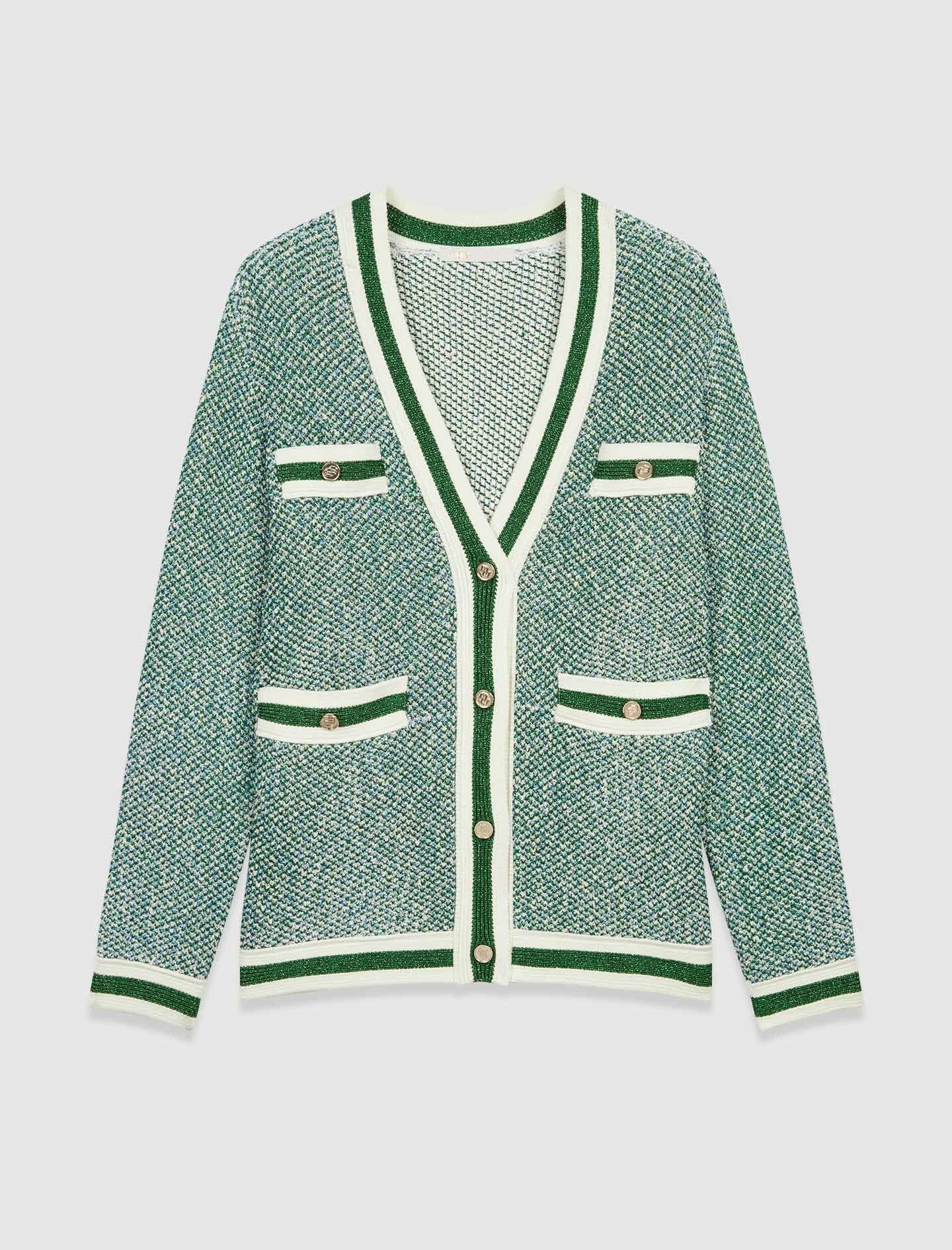 maje fancy lurex knit cardigan
