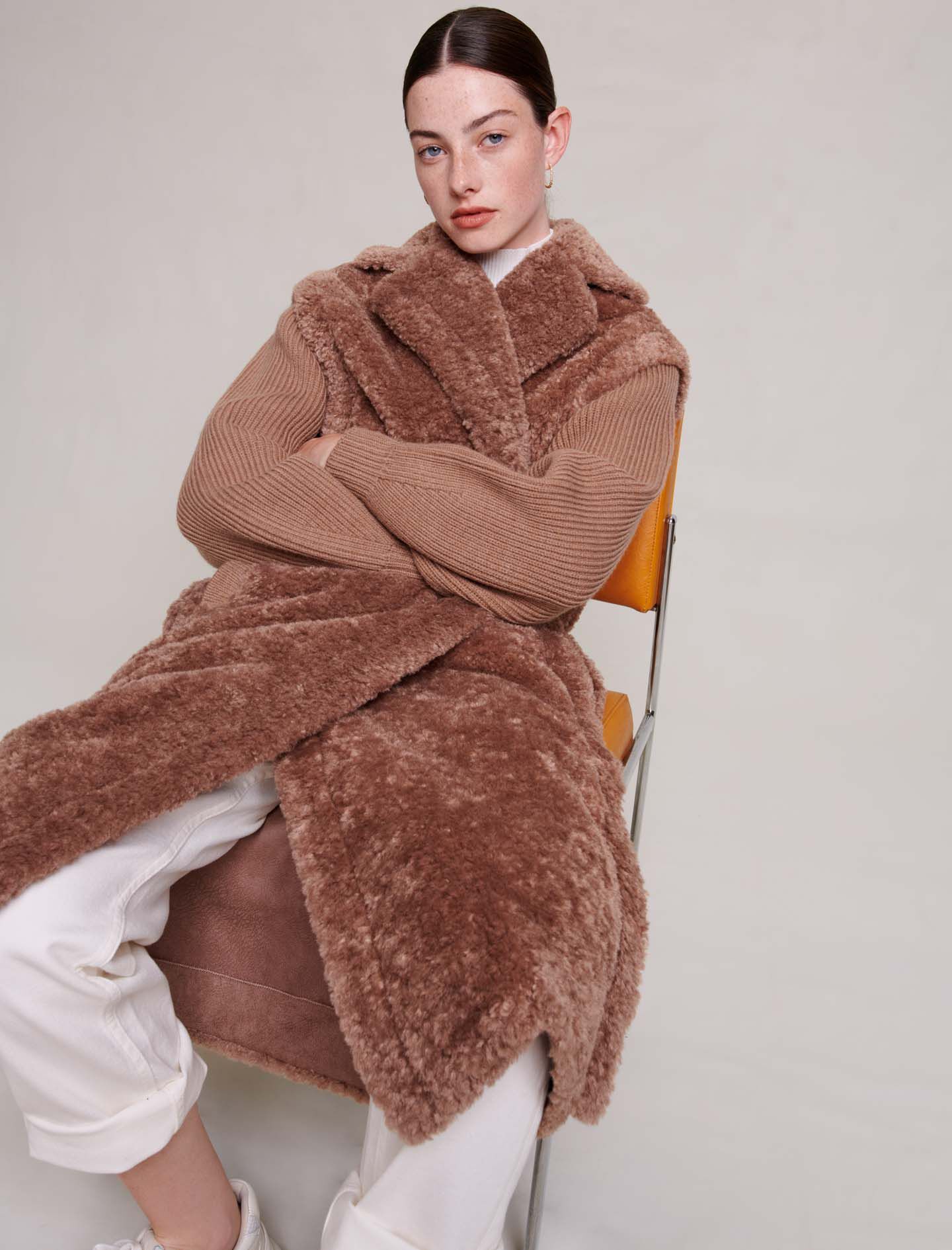 123GALIER Long faux fur coat