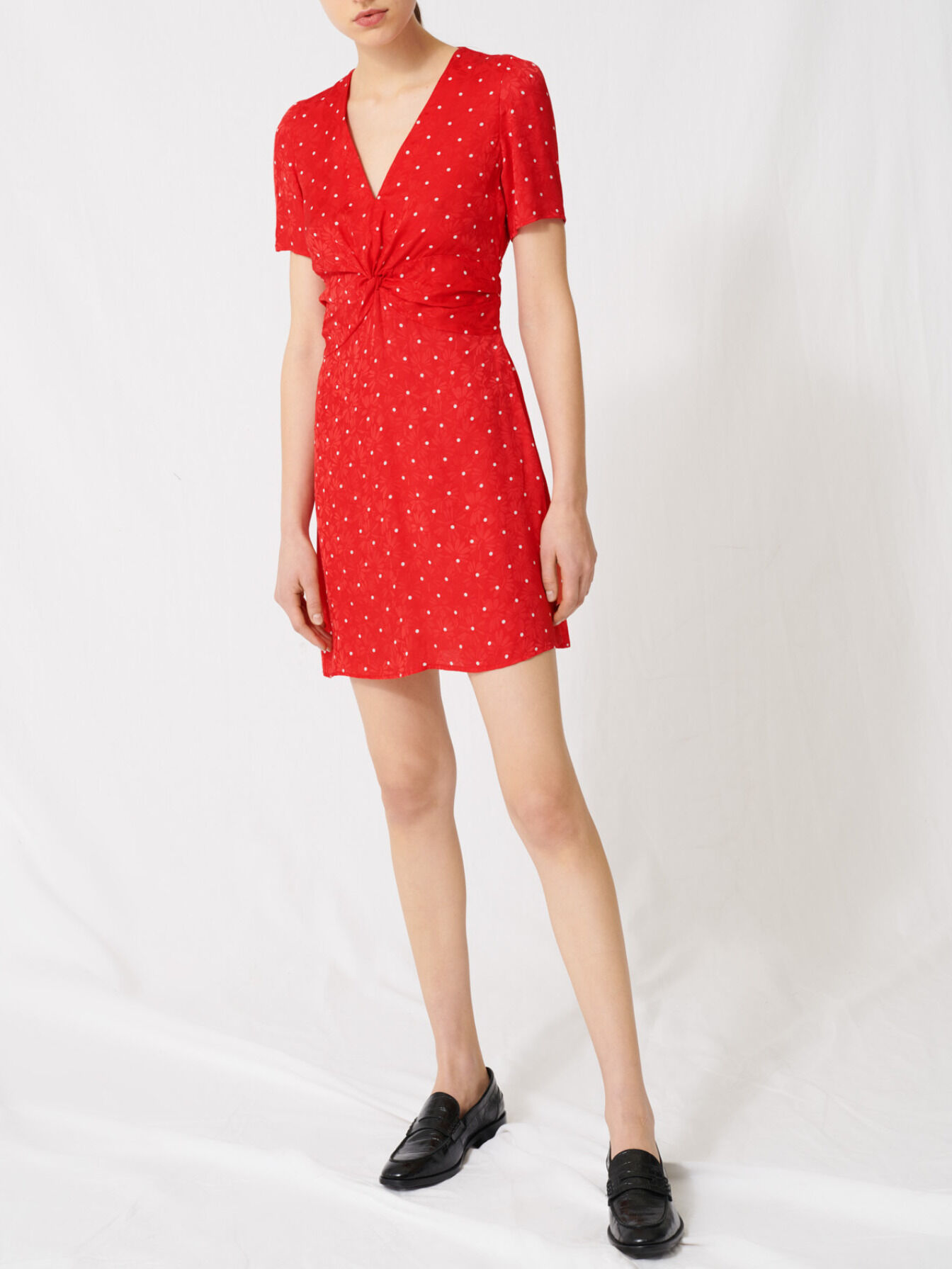 red dress with dots