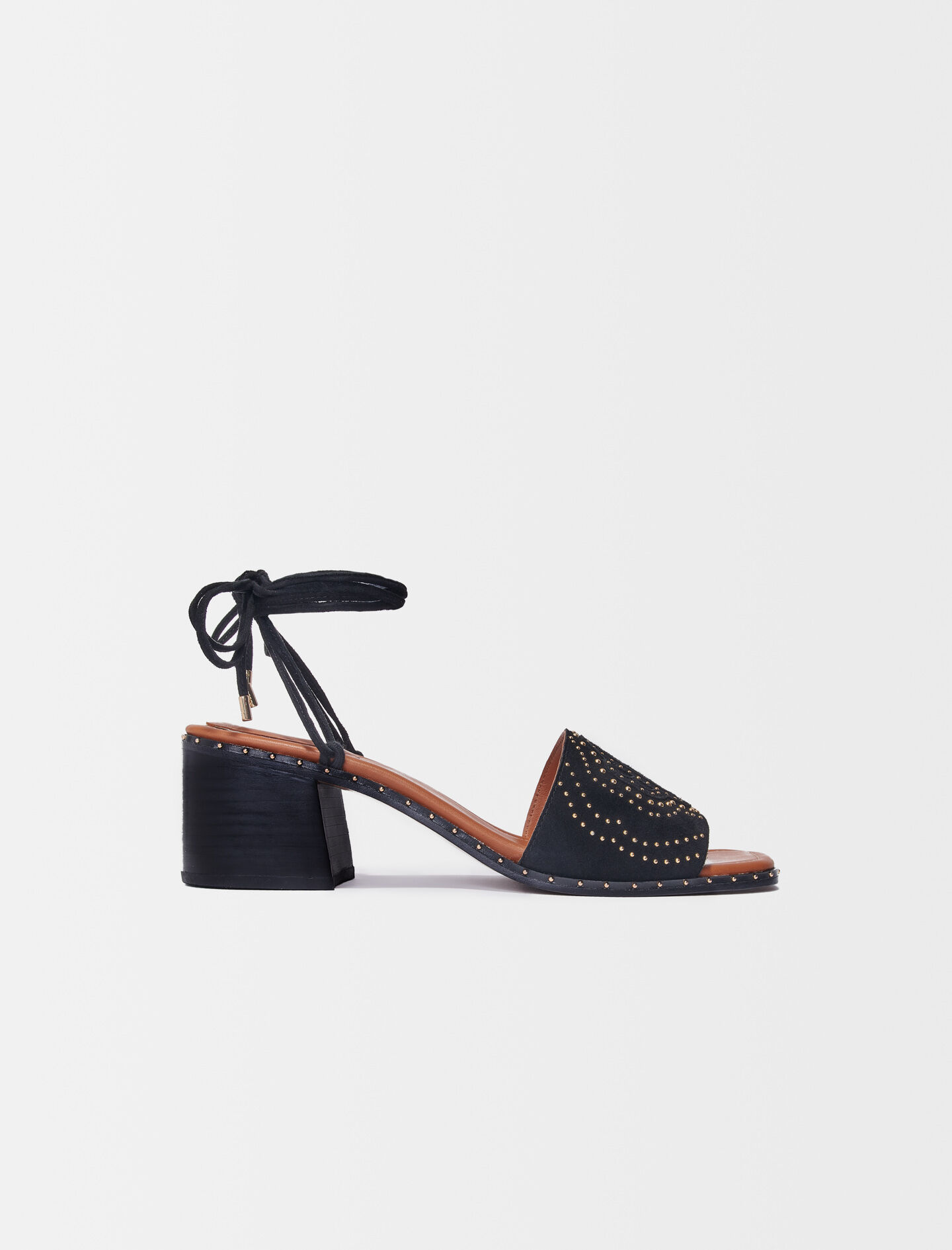 222FIOUHIGHCLOVER Low heeled tie sandals with studs