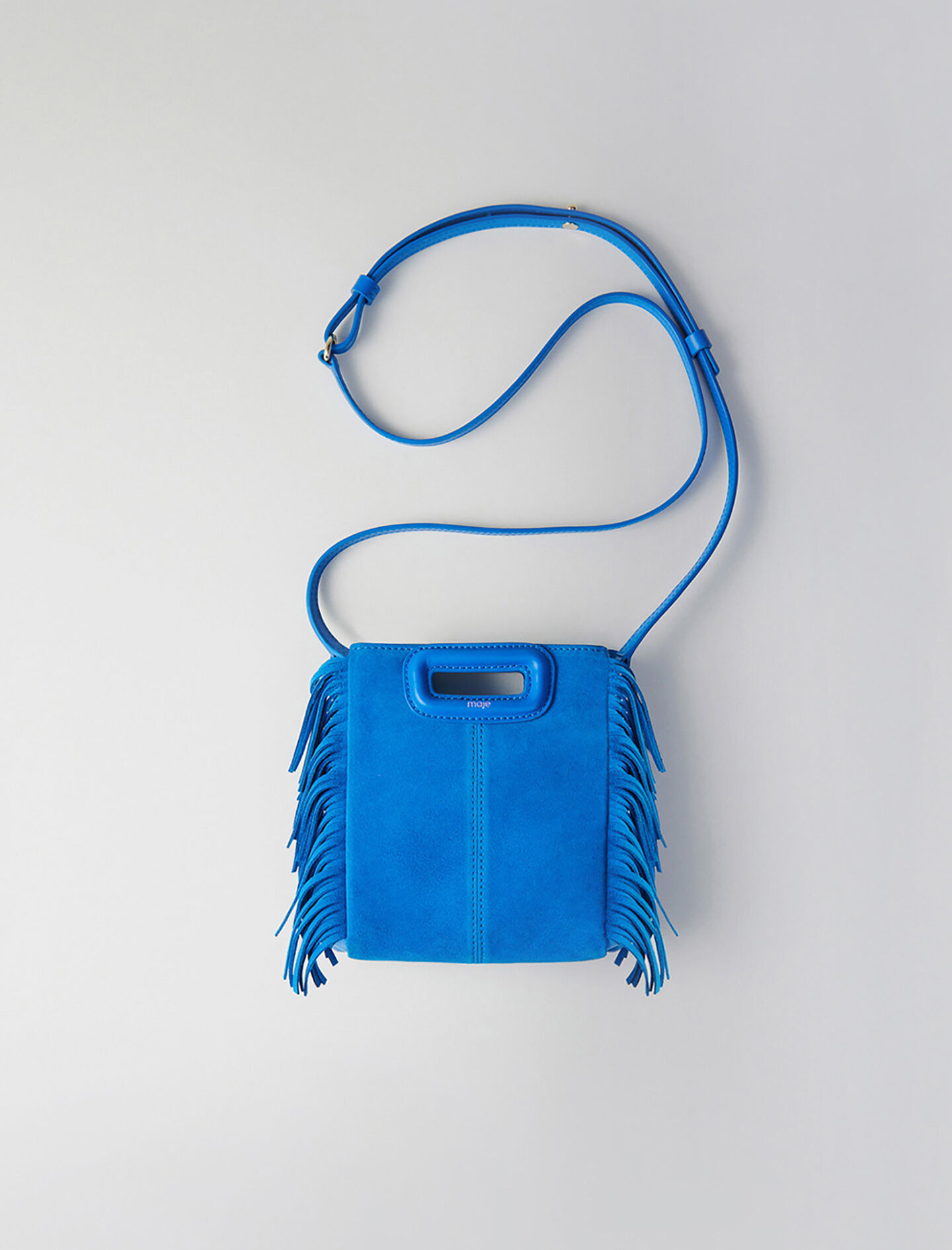 119 MMINI CHAIN MIX Mini two toned suede M bag with chain