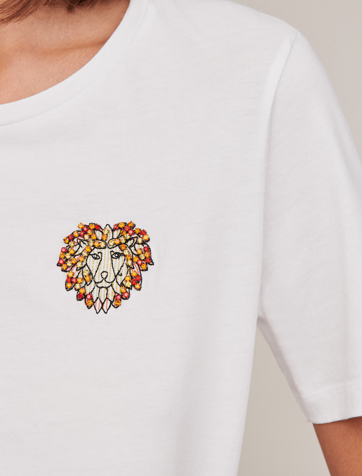 119TASTROLIO Embroidery and strass cotton t shirt