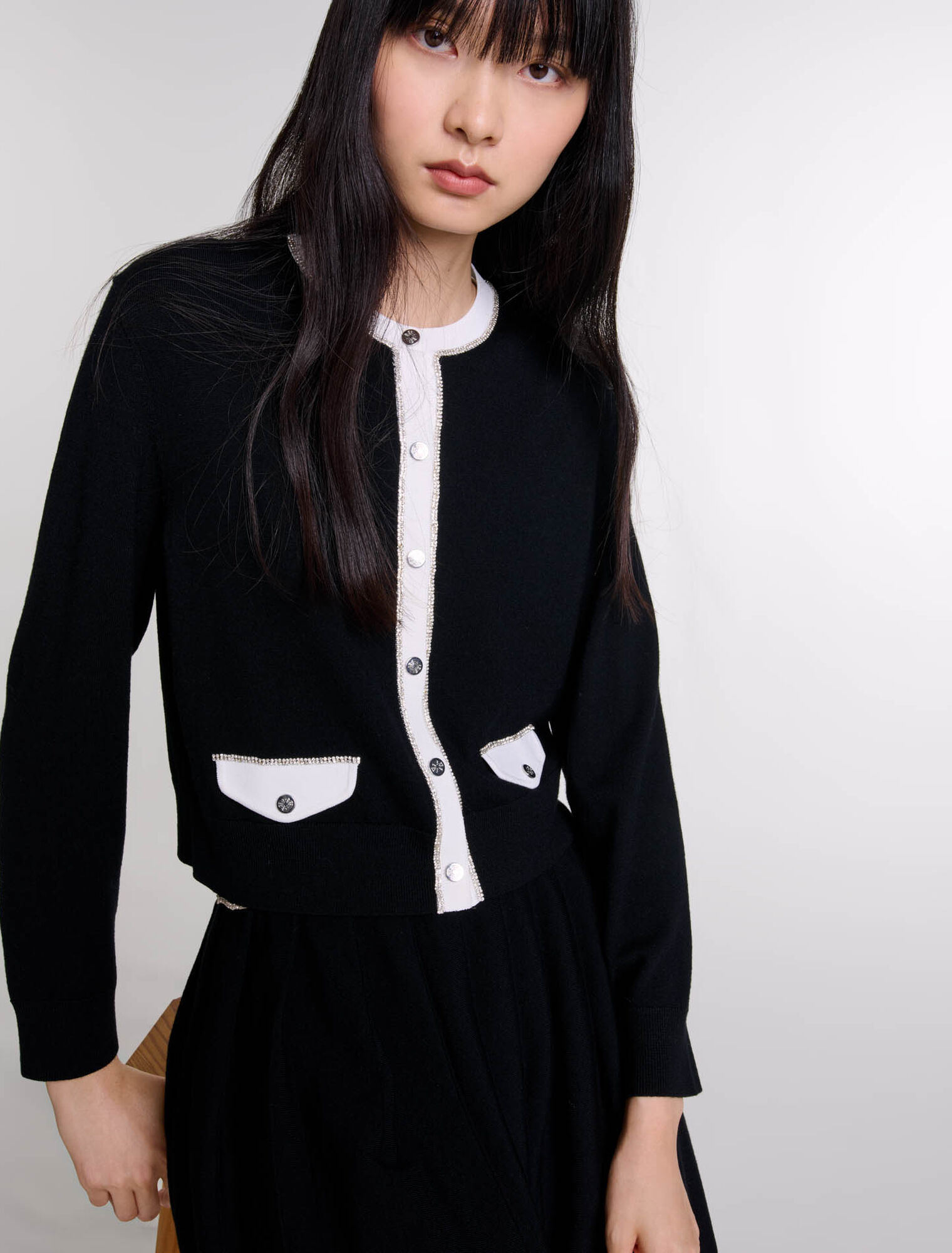 Cardigan avec détail de strass