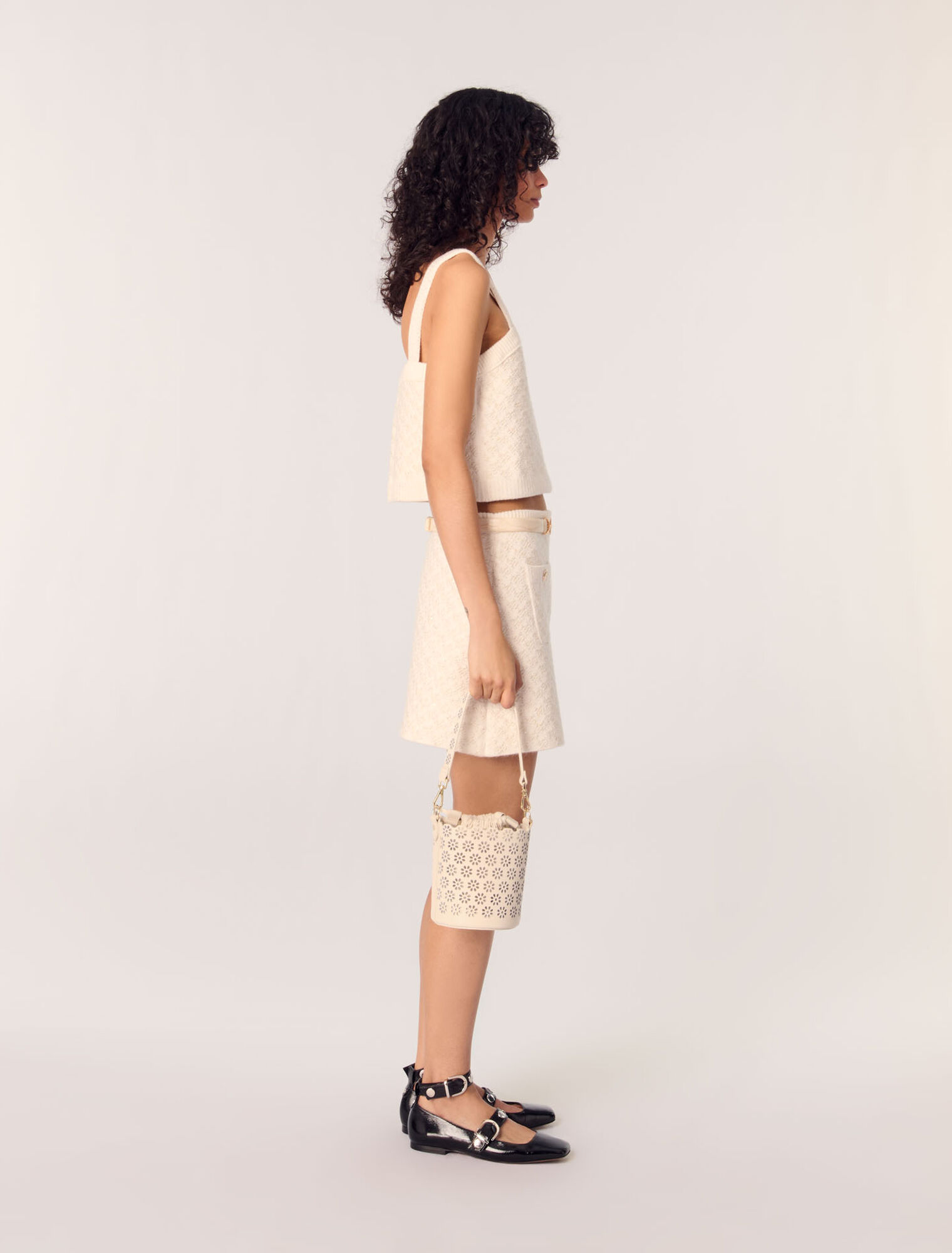 Jupe en maille effet tweed