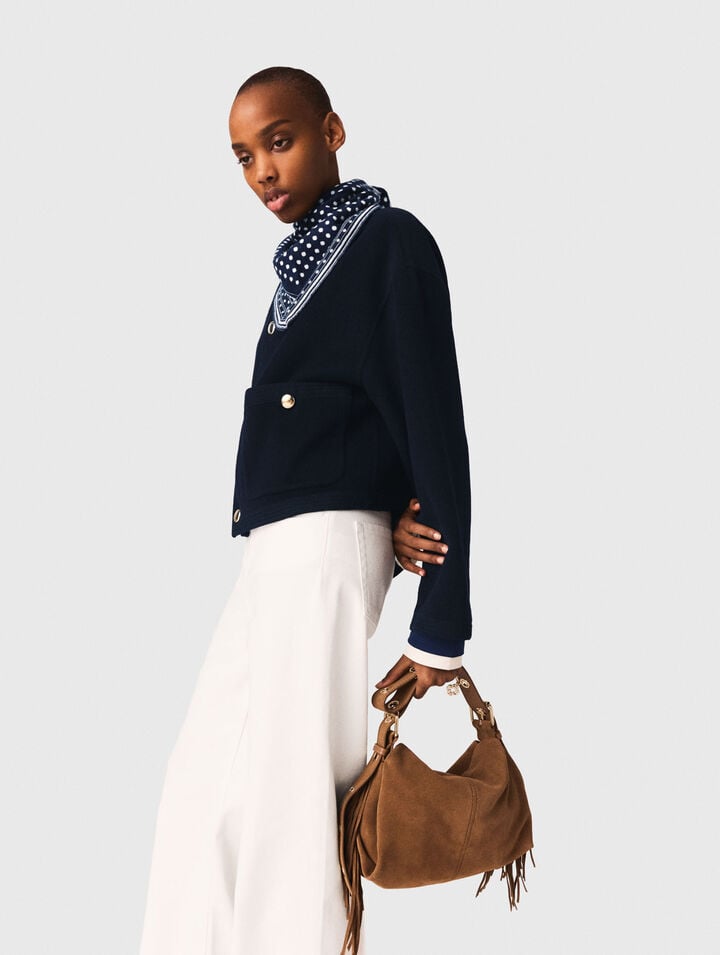 Veste double face et galons tress&eacute;s