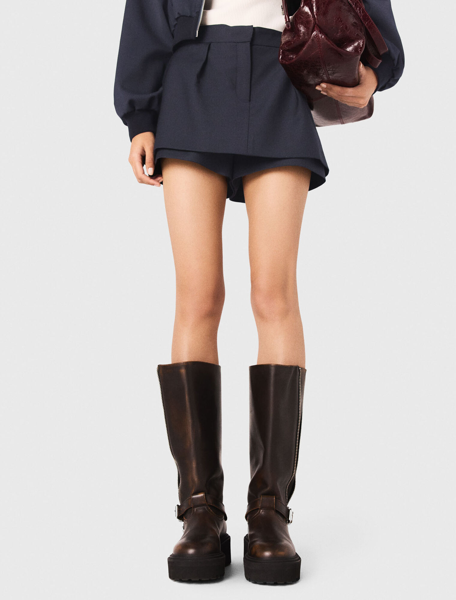 Bottes biker en cuir