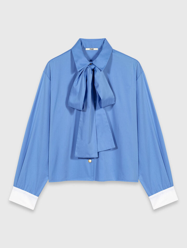 Chemise en coton avec lavalli&egrave;re