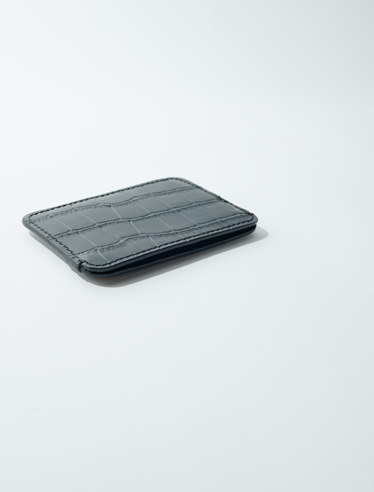 Porte-cartes en cuir effet croco