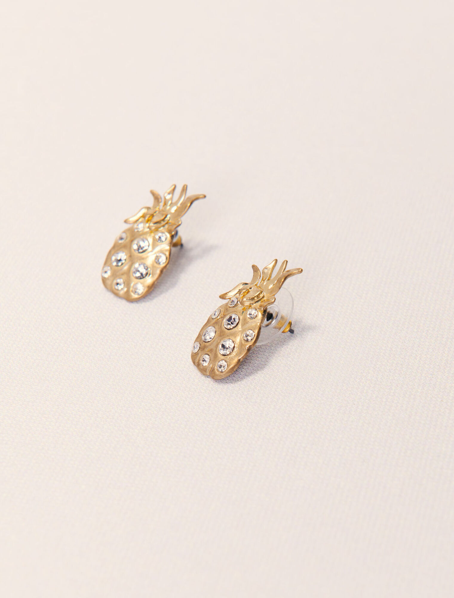 Boucles d'oreilles ananas &agrave; strass