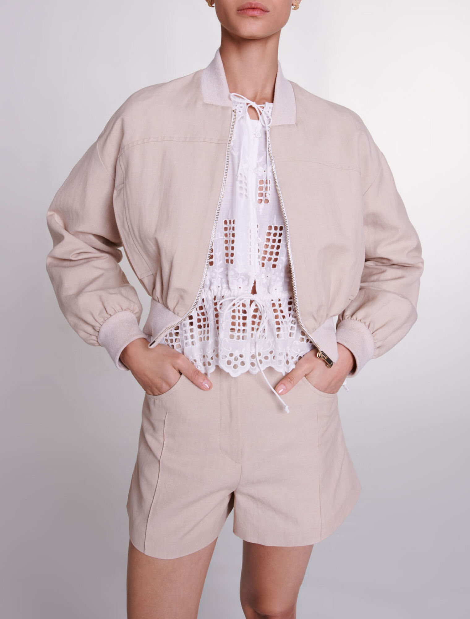 Cropped linen jacket