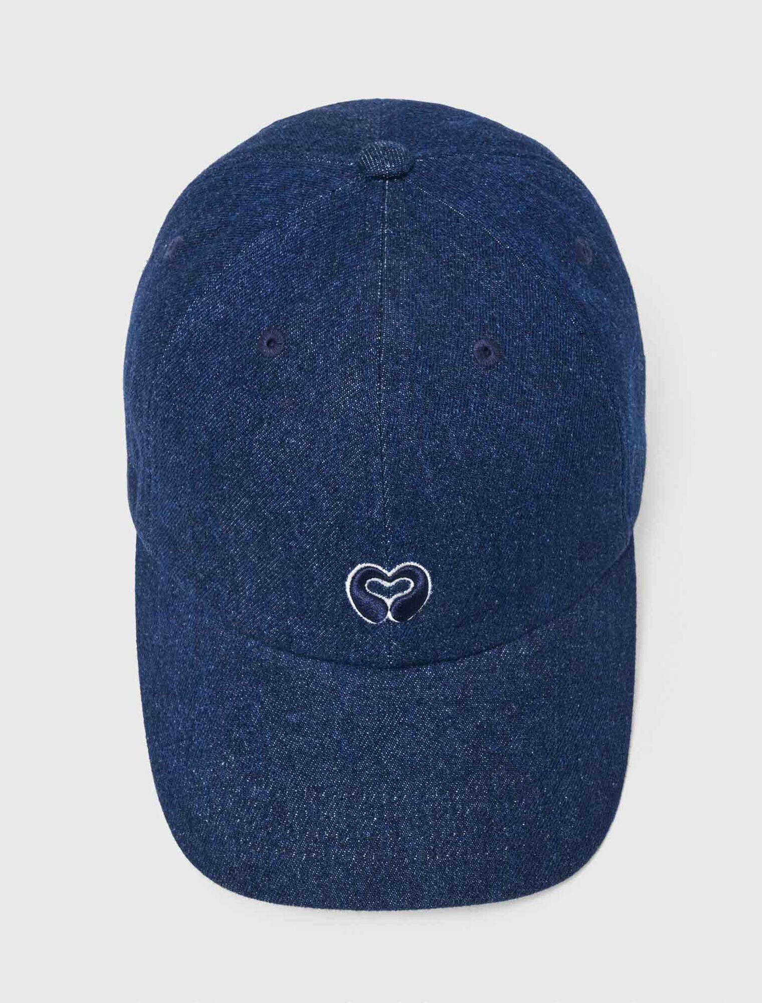 Casquette &agrave; logo en denim brut