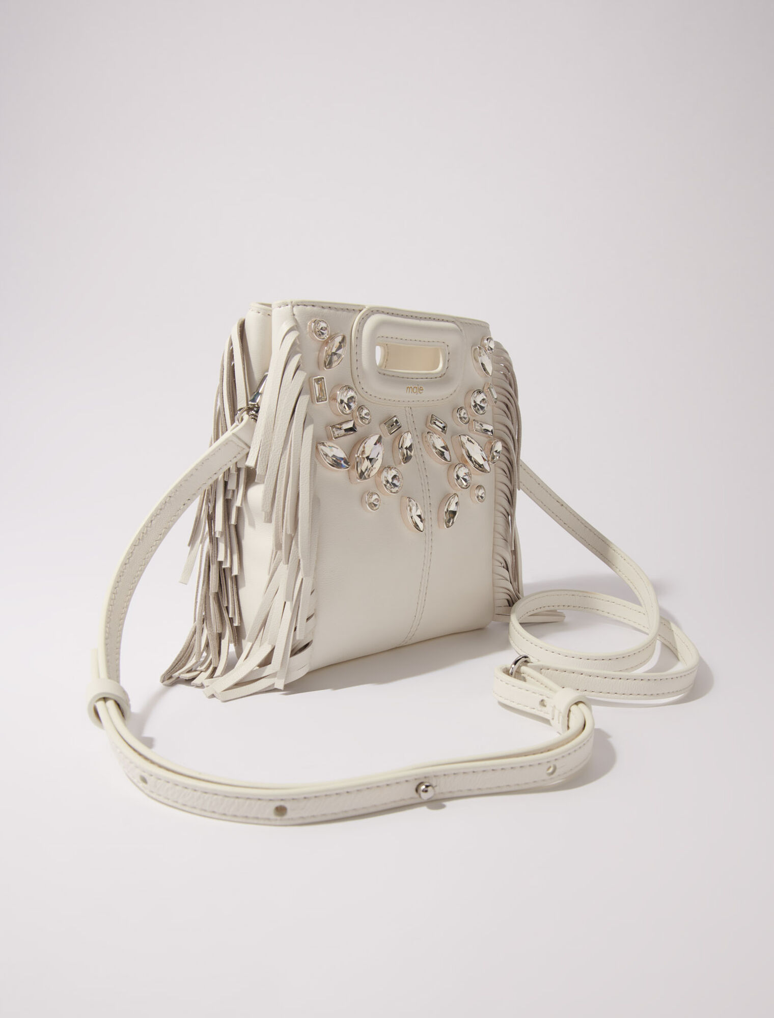 Sac M mini en cuir à strass