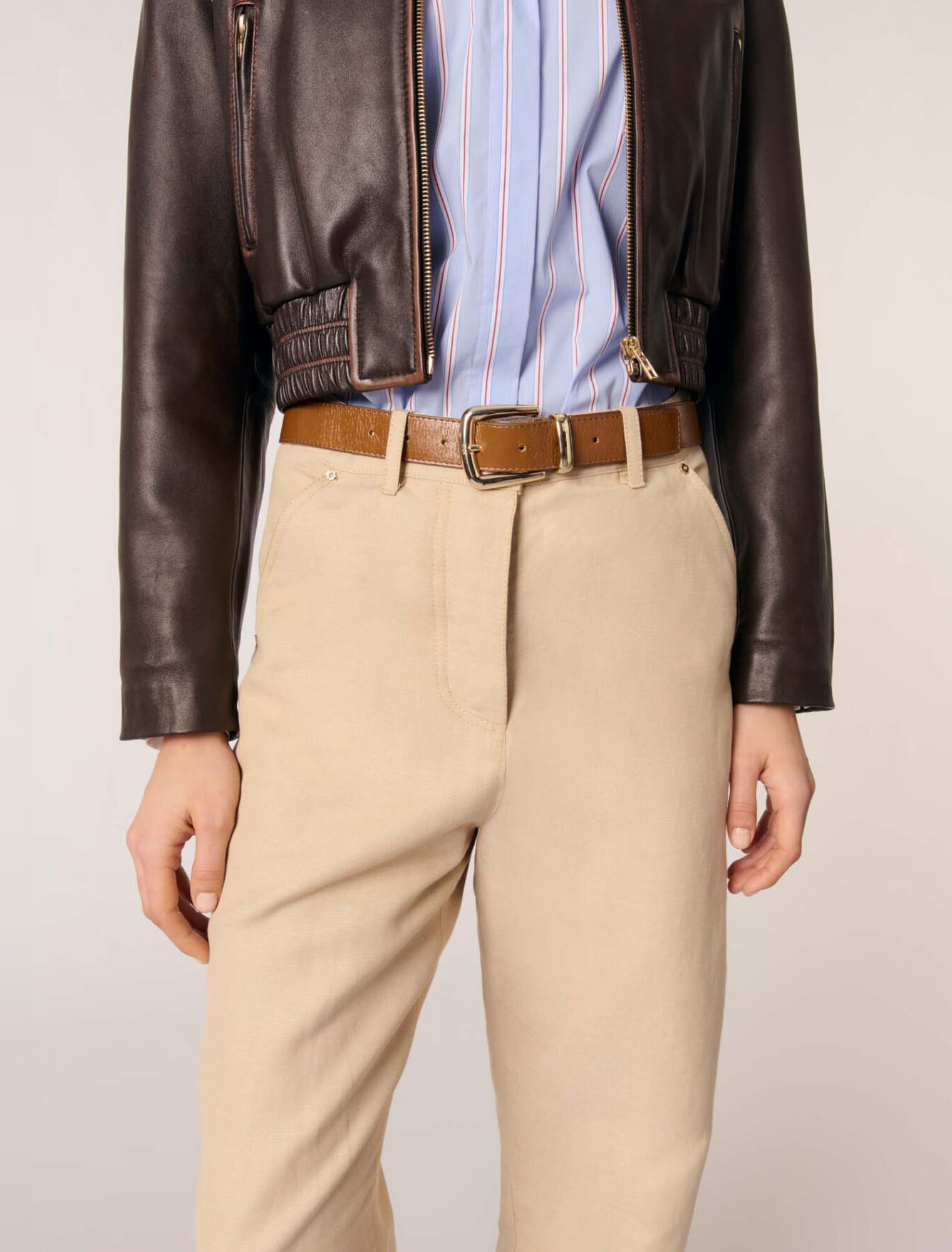 Linen and cotton suit trousers