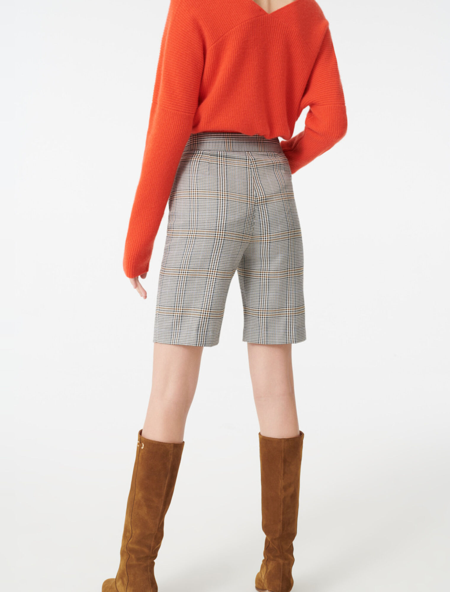Checked biker shorts
