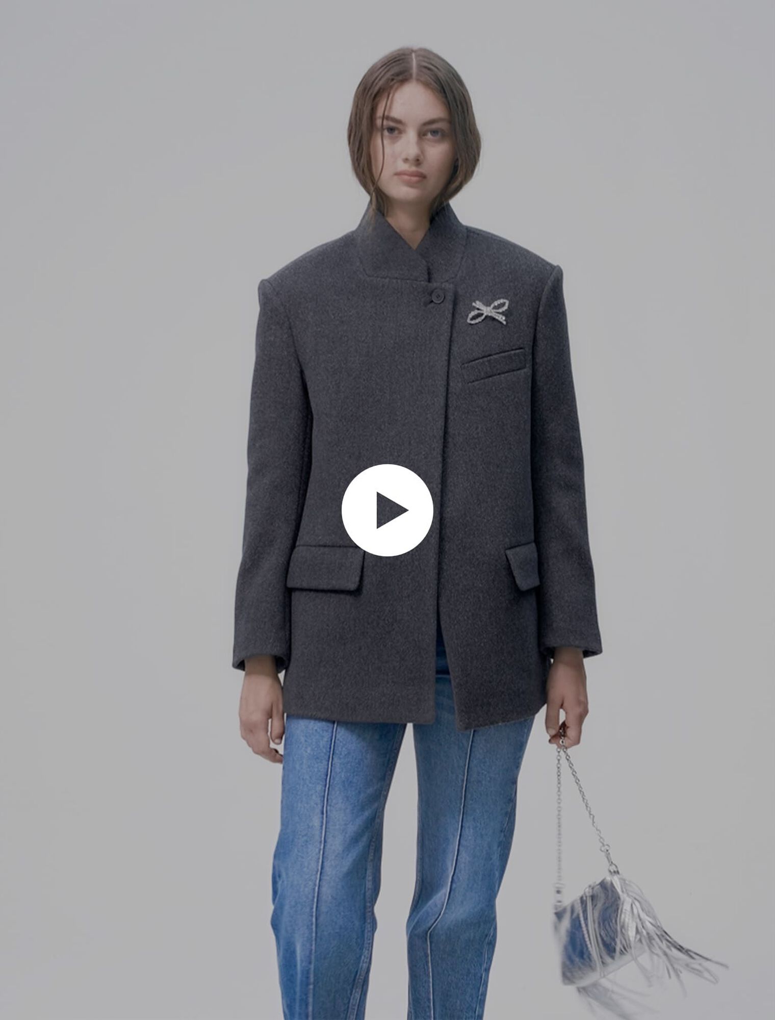 Cropped wool coat