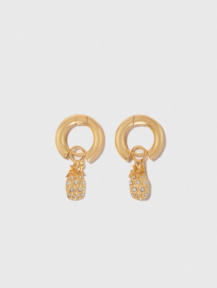 Mini créoles ananas à strass