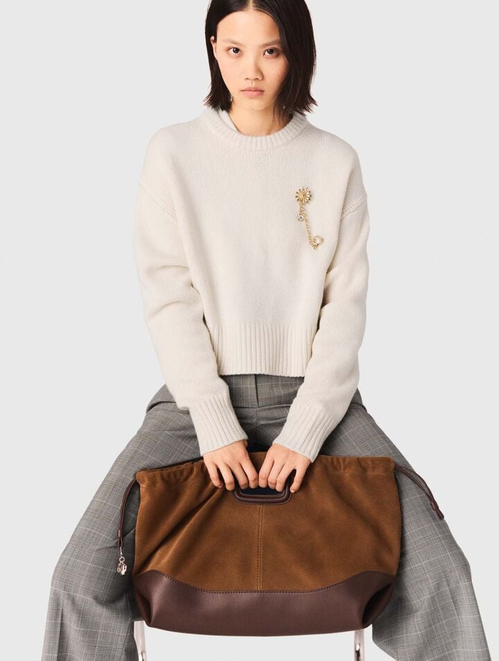 Sac M Tote en mix cuir/suède