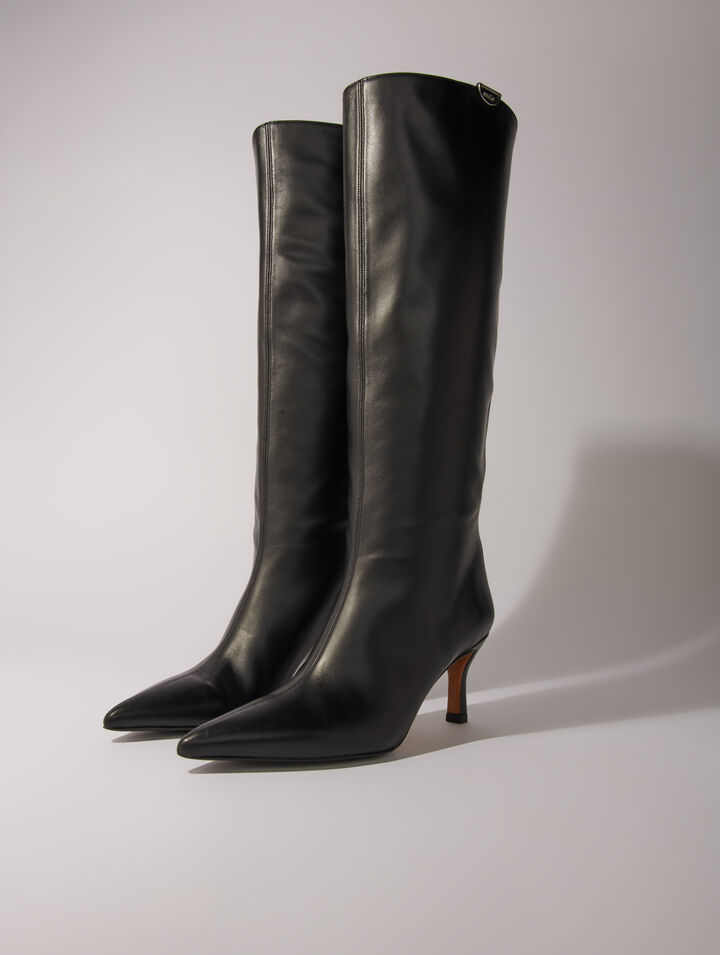 Bottes en cuir à bouts pointus