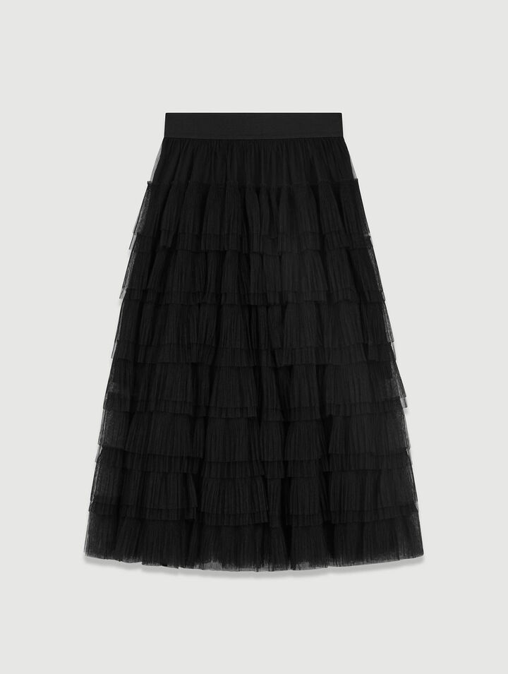 Jupe midi en tulle
