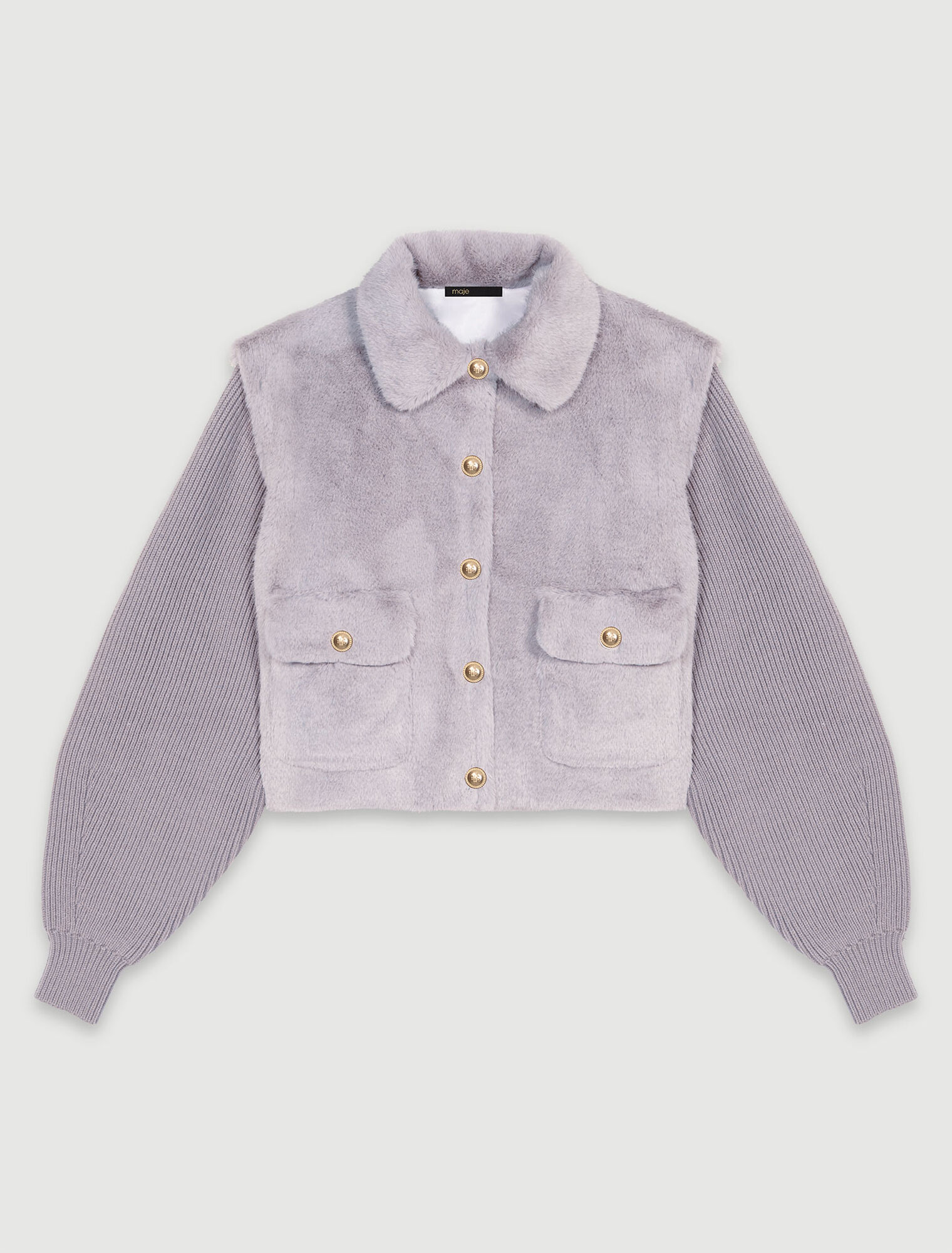 Veste fausse fourrure bi-matière