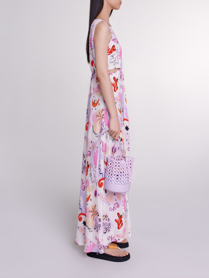 Cutaway silk maxi dress