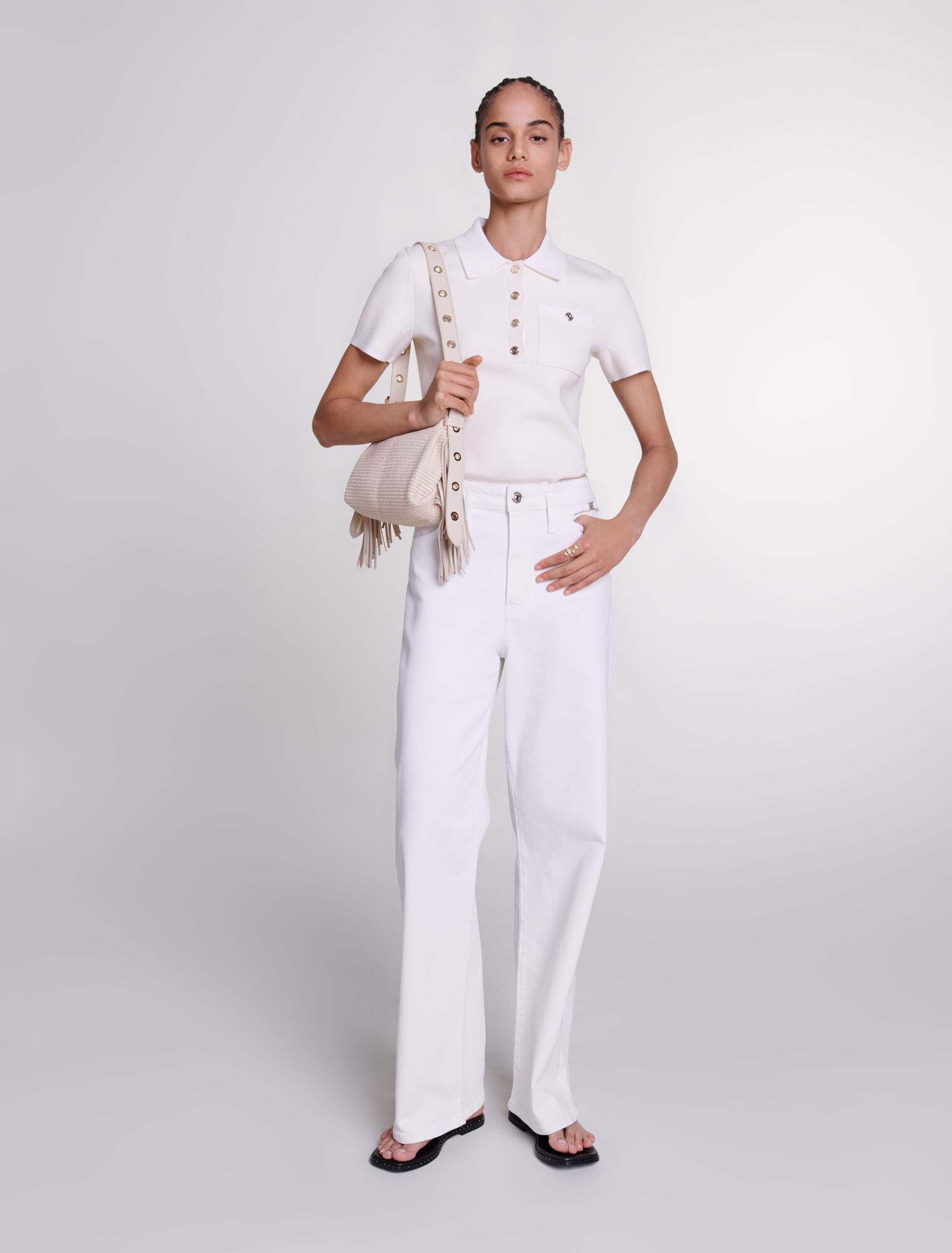 Top en maille à col polo