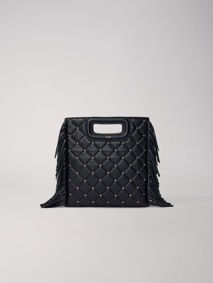 M bag in studded, quilted leather