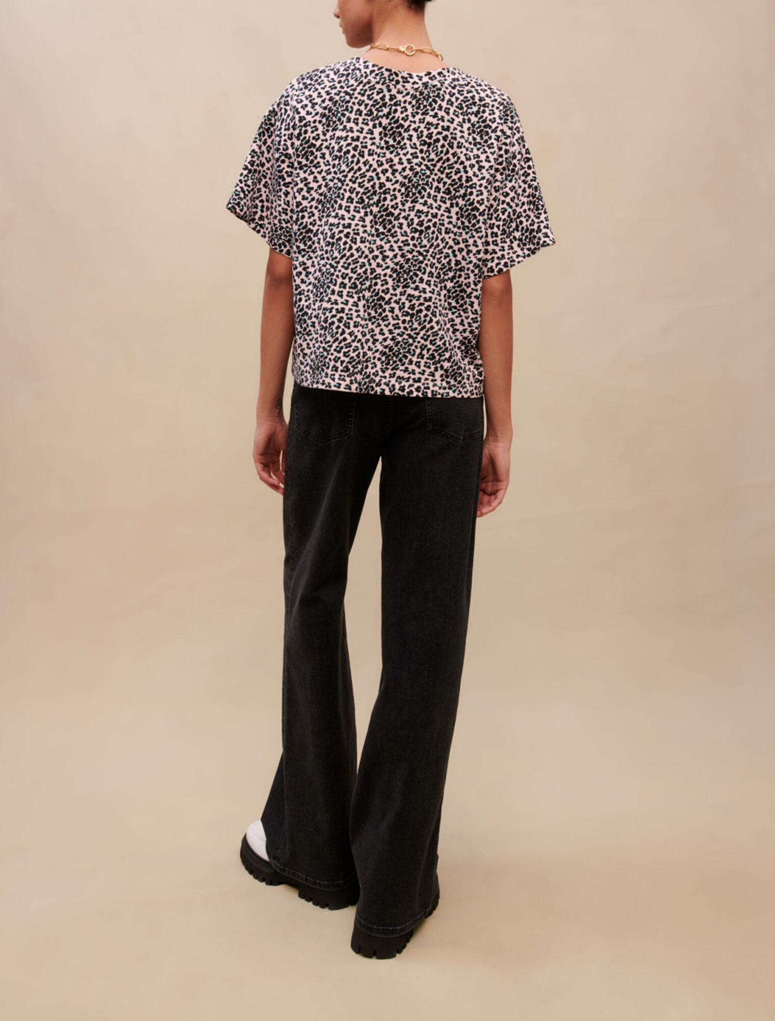 Leopard print cotton T-shirt