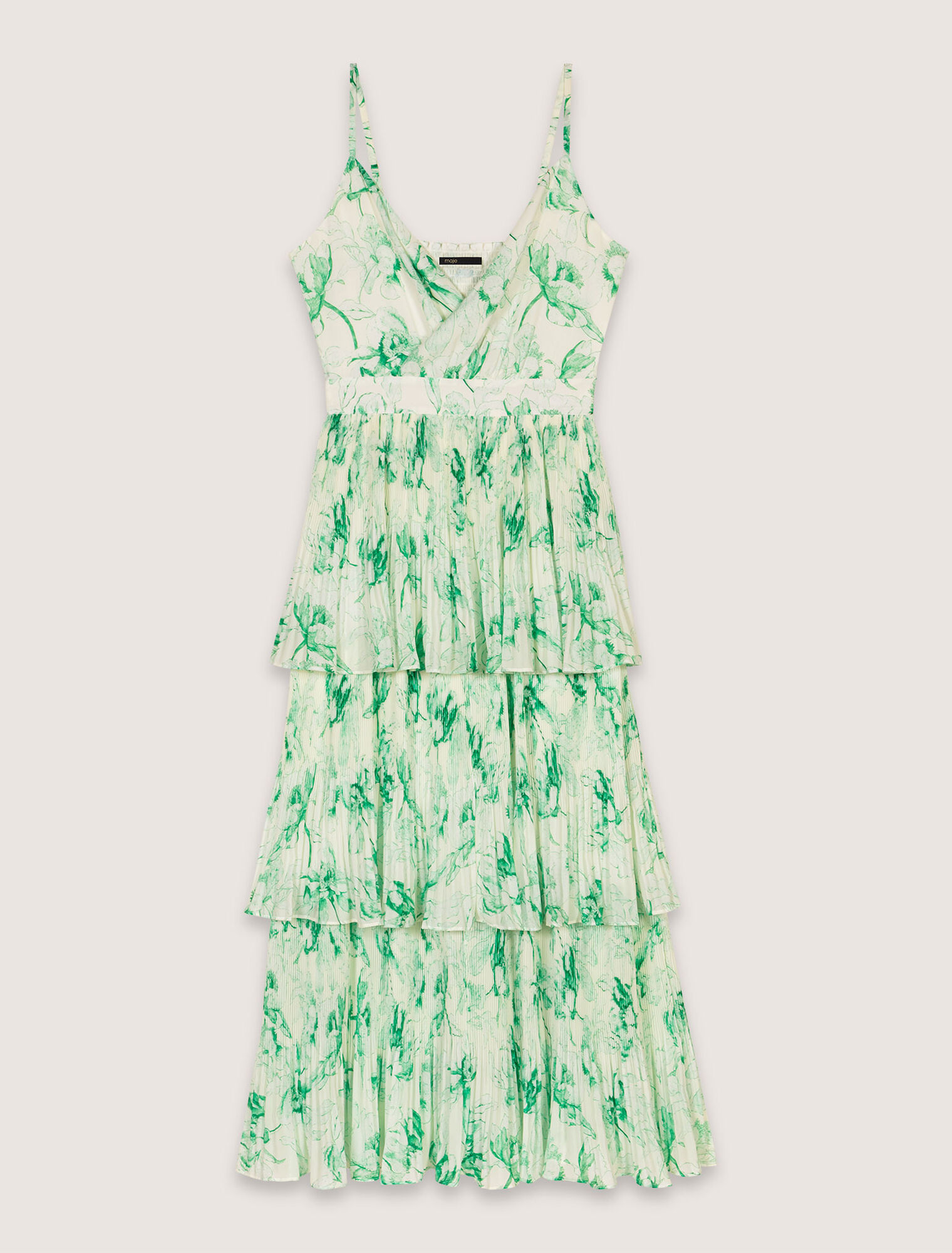 Patterned ruffled maxi dress