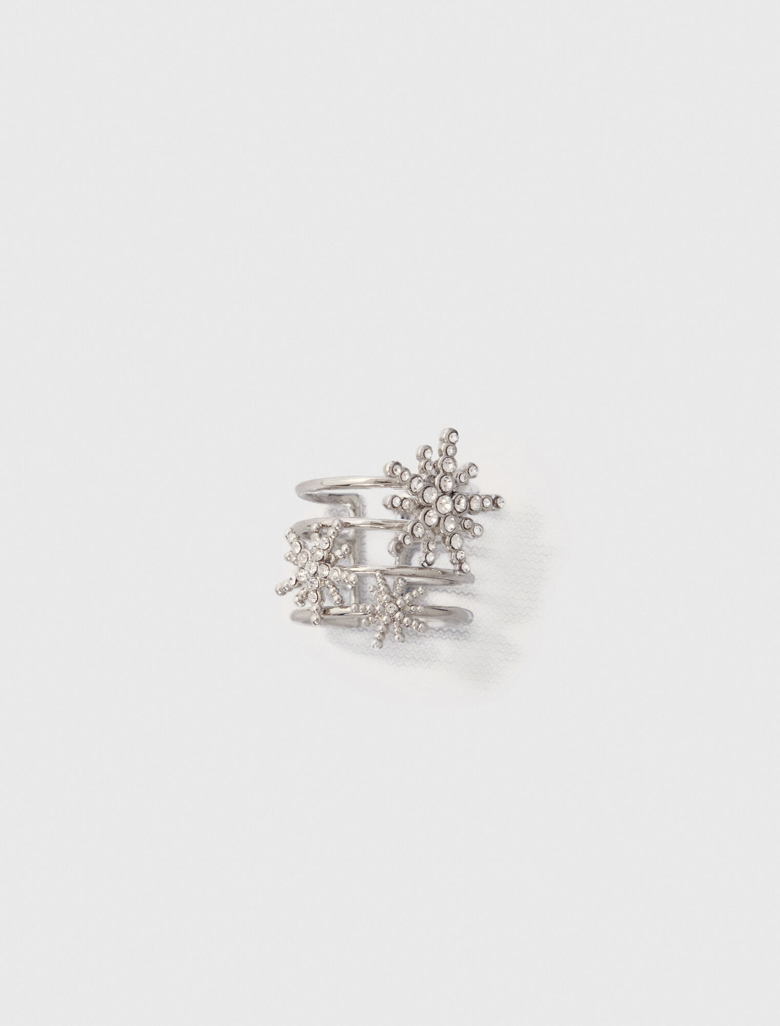 Bague anneaux à étoiles strassées