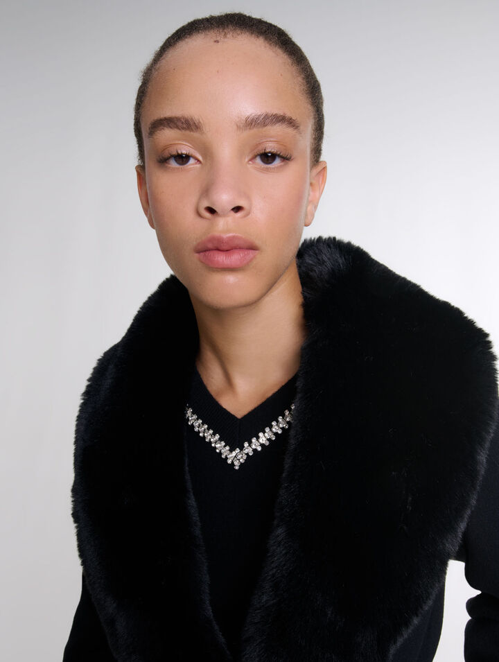 Manteau mi-long double face