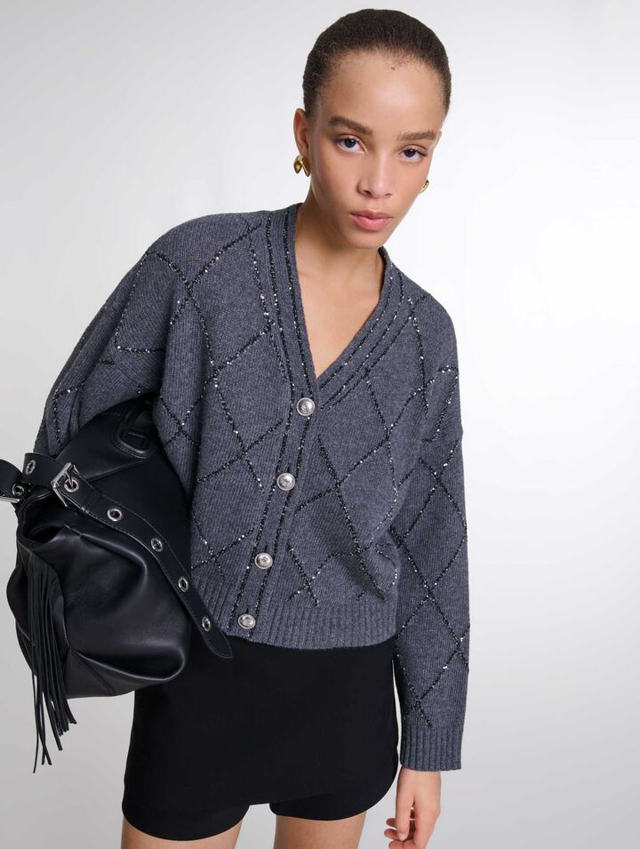 Gilet en maille à sequins