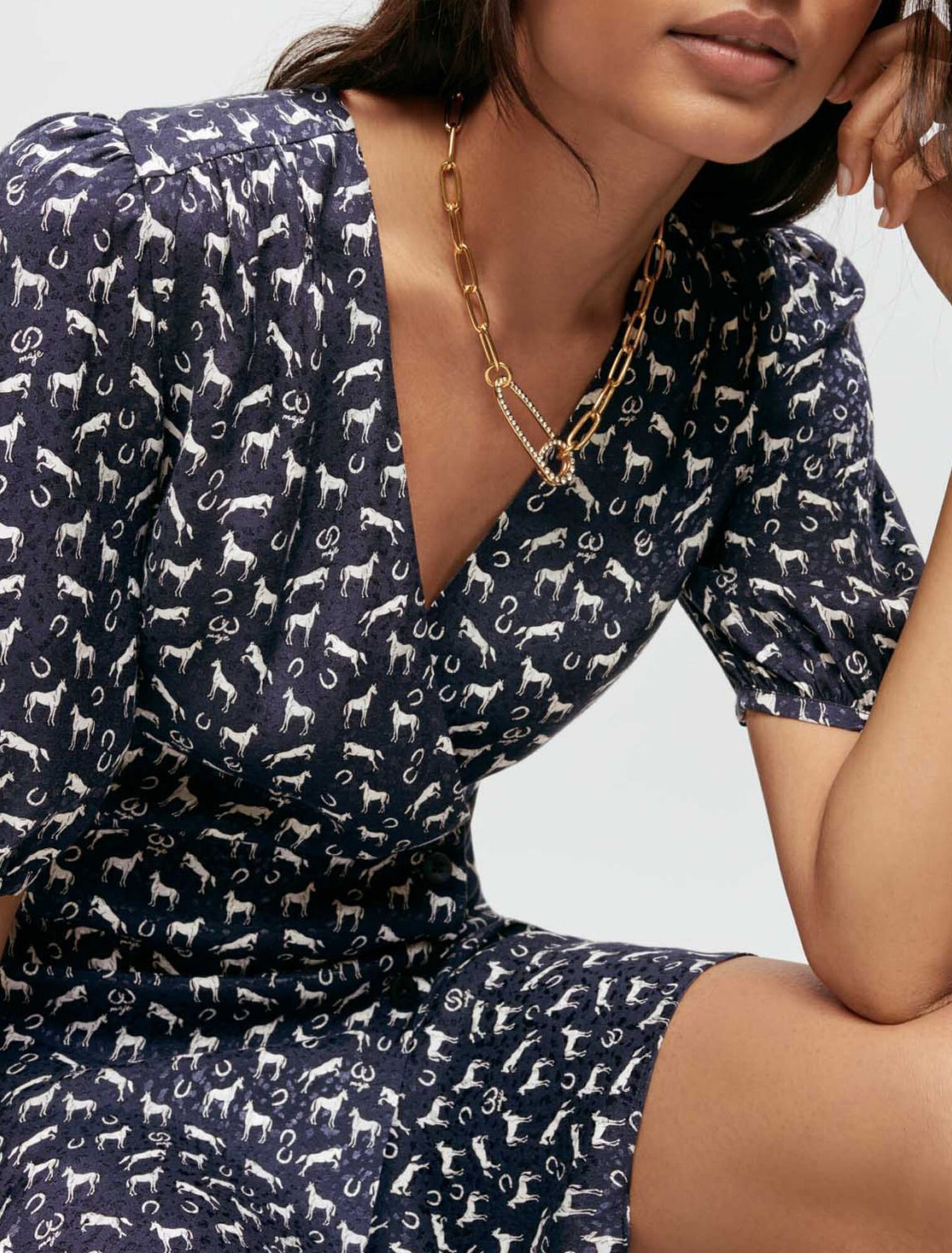 Robe en Jacquard imprimé chevaux