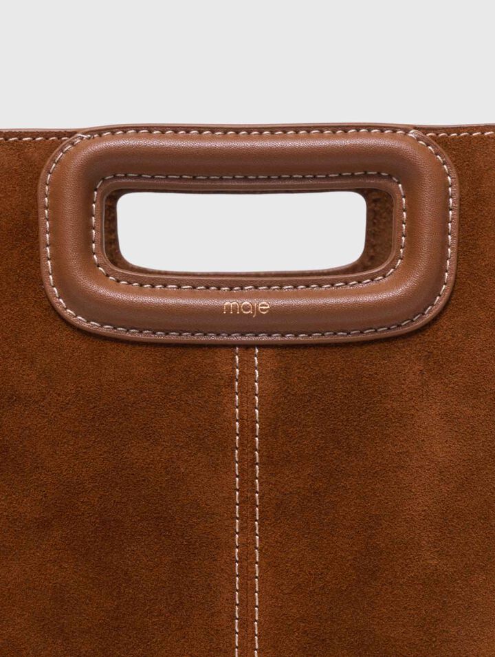 Sac M en suède surpiquée