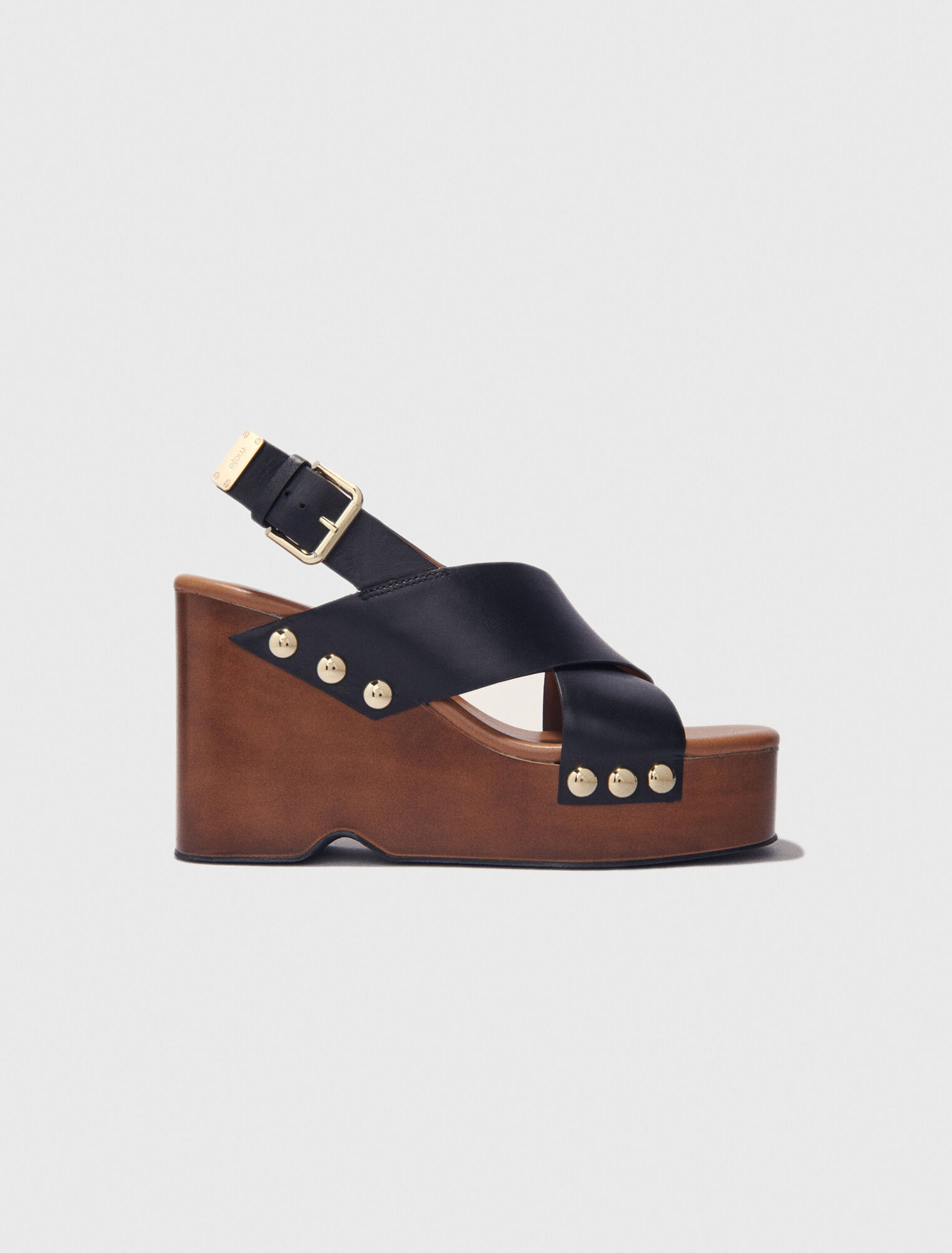 Sandales compensées en cuir