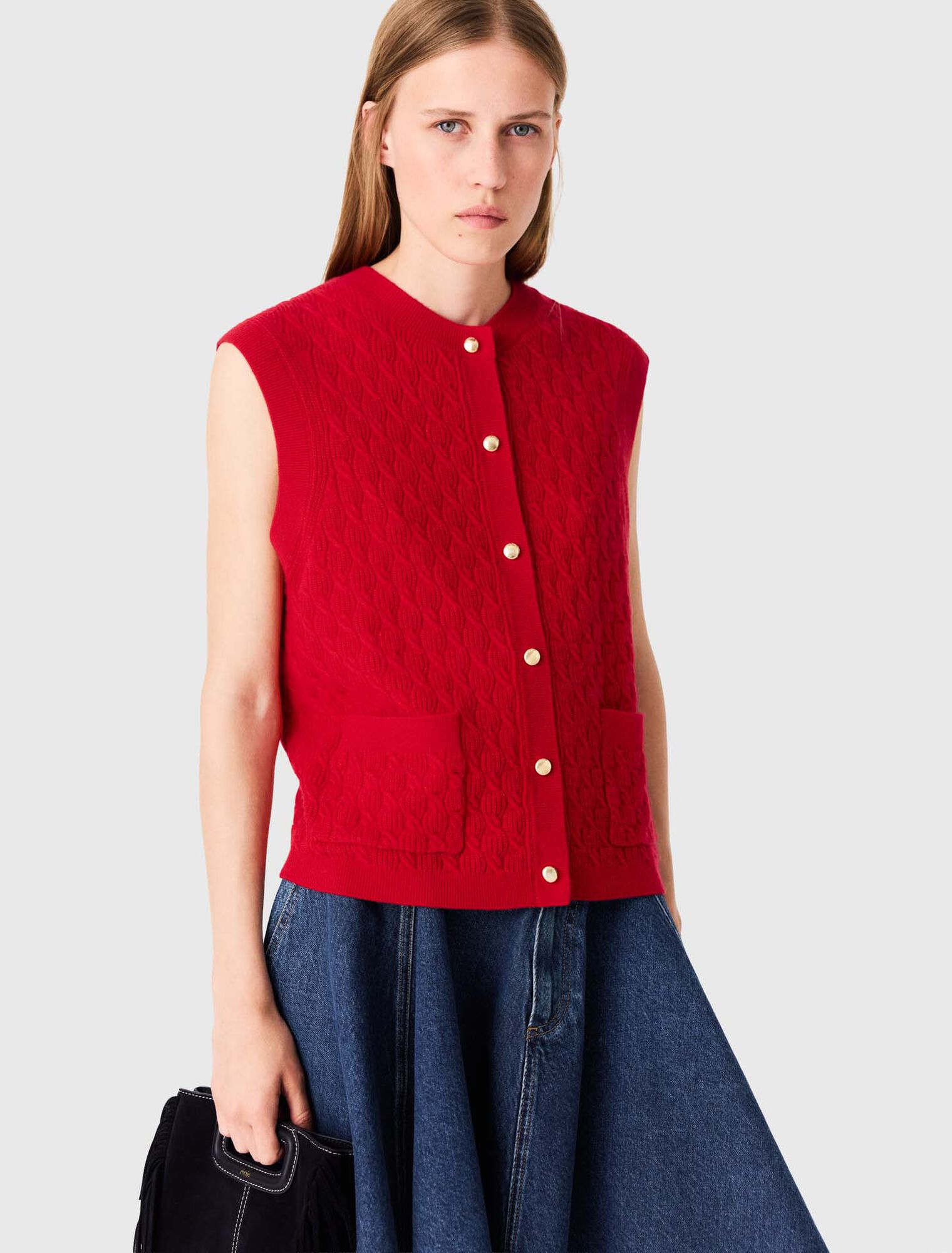 Top sans manches en maille