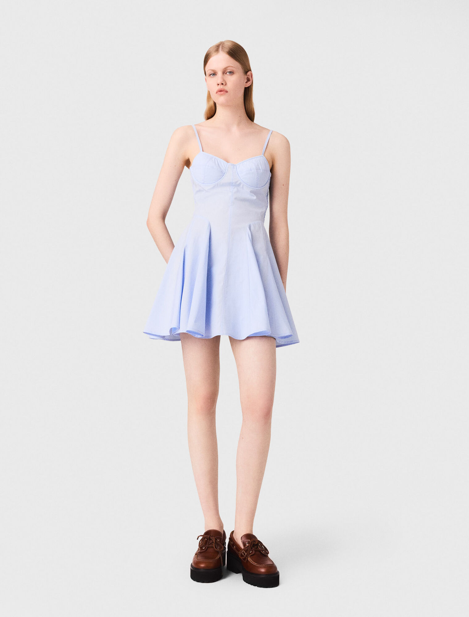 Robe babydoll court en coton