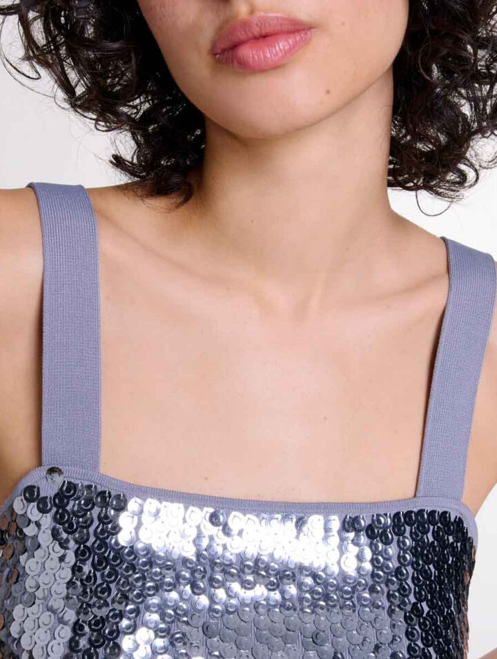 Top en maille orn&eacute;e de sequins