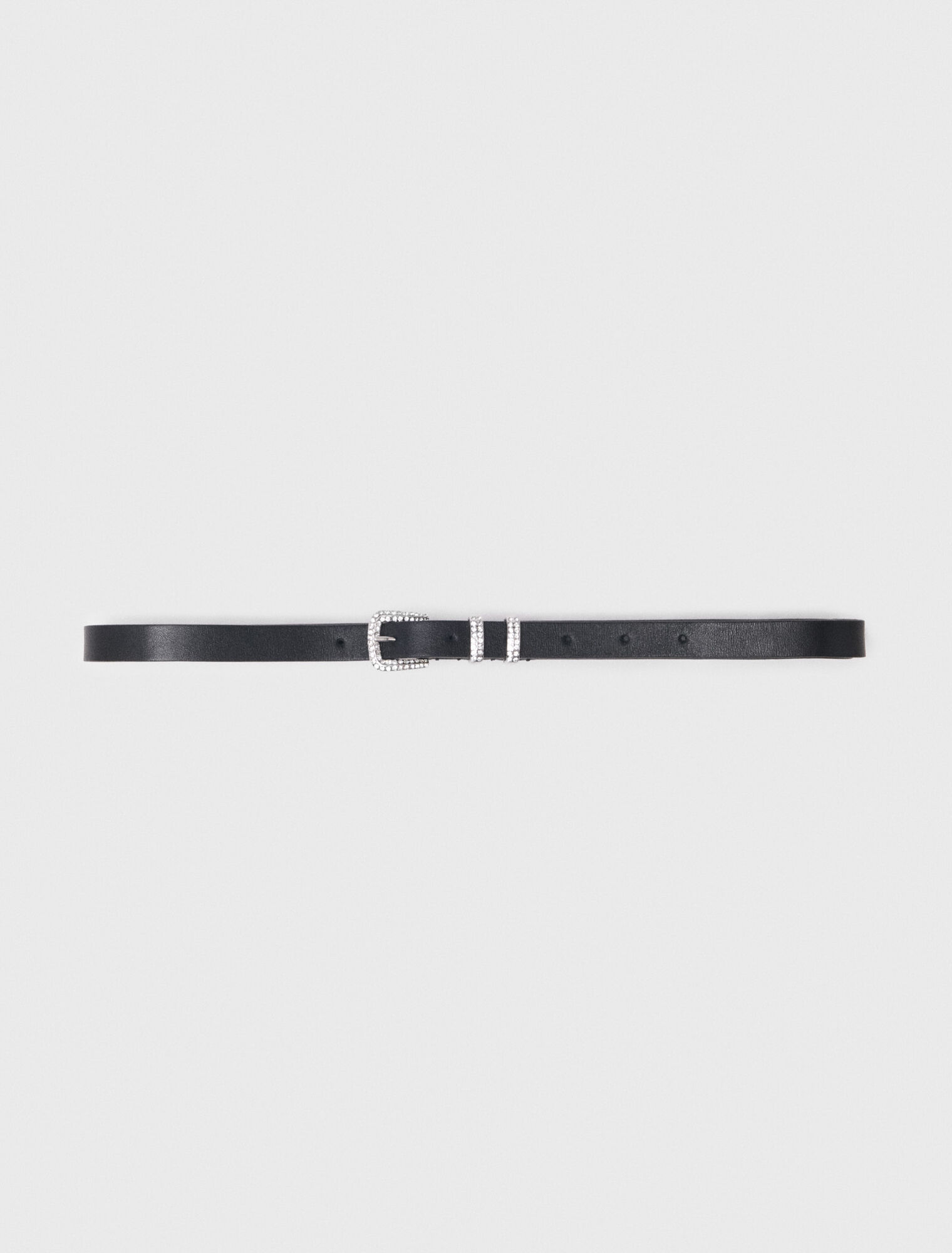 Ceinture fine à boucle strassée