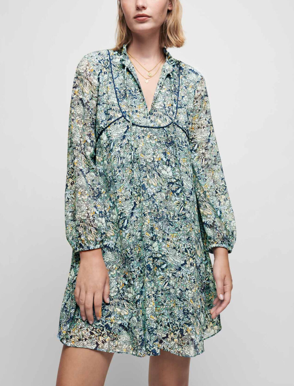 Printed chiffon dress Dresses Maje