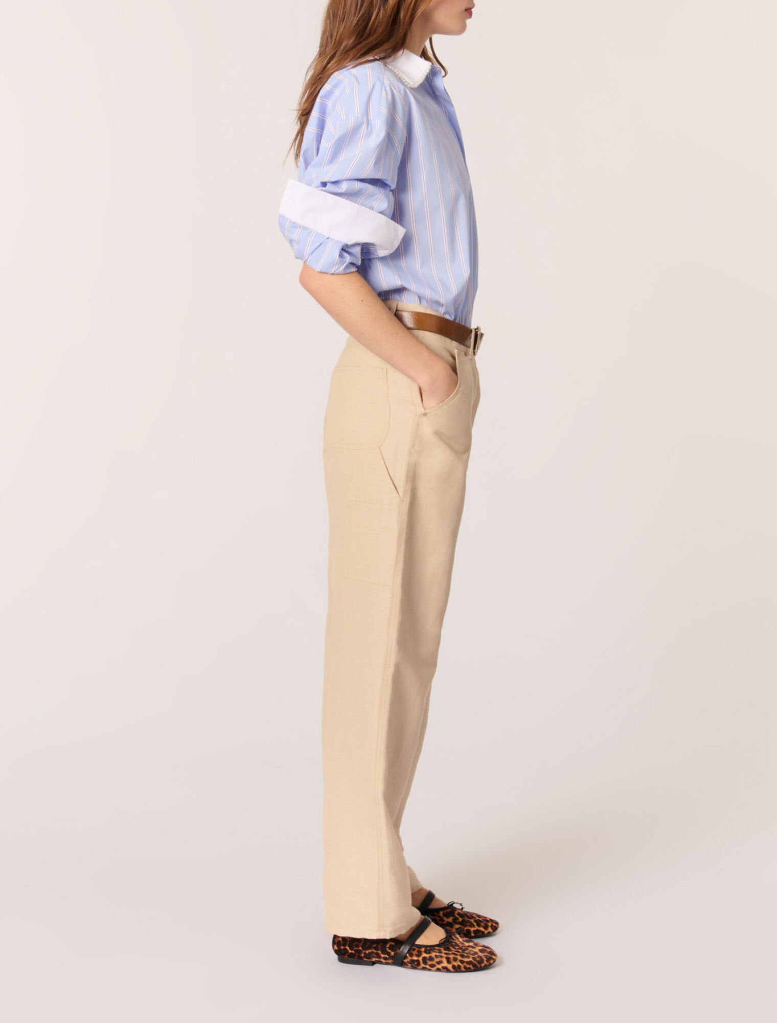 Linen and cotton suit trousers
