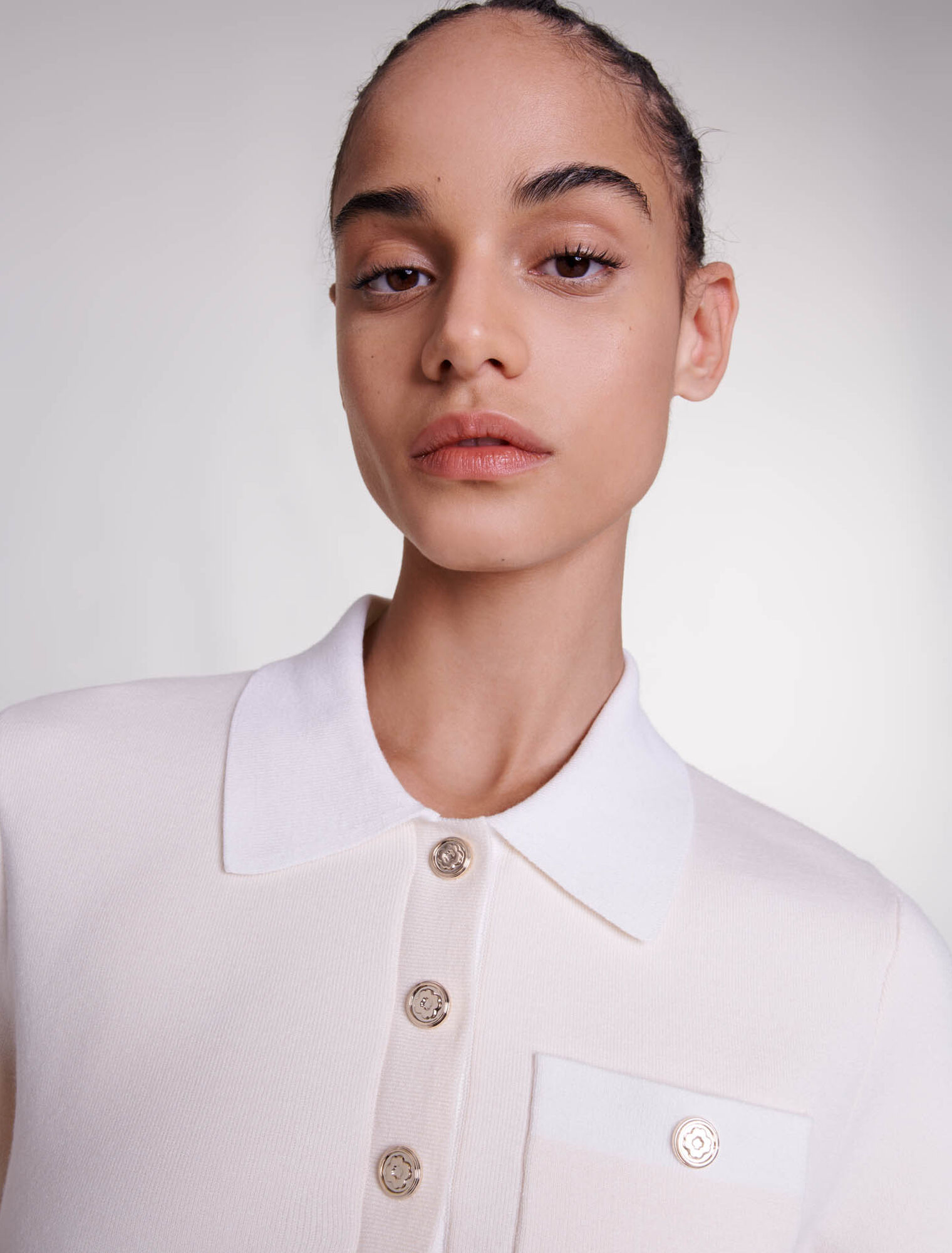 Top en maille à col polo