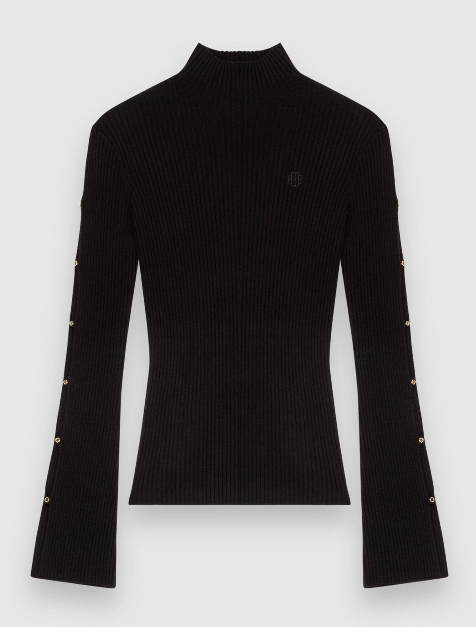 Close-fitting openwork sleeve jumper