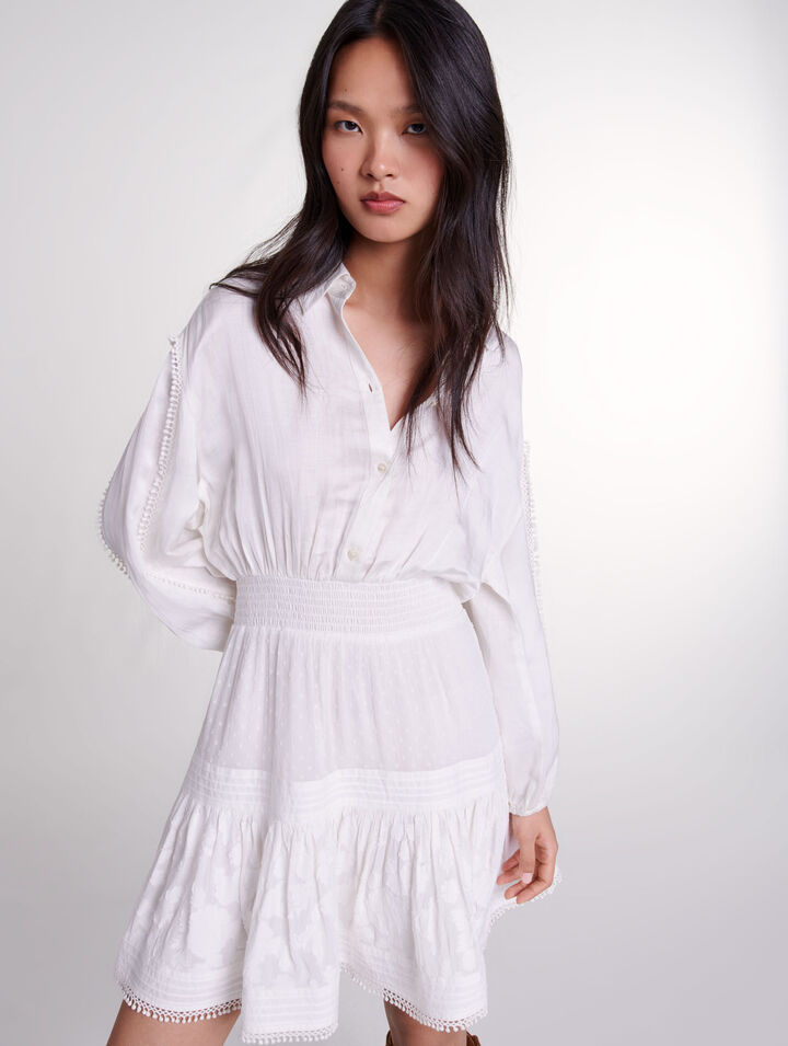 Robe courte en patchwork de coton